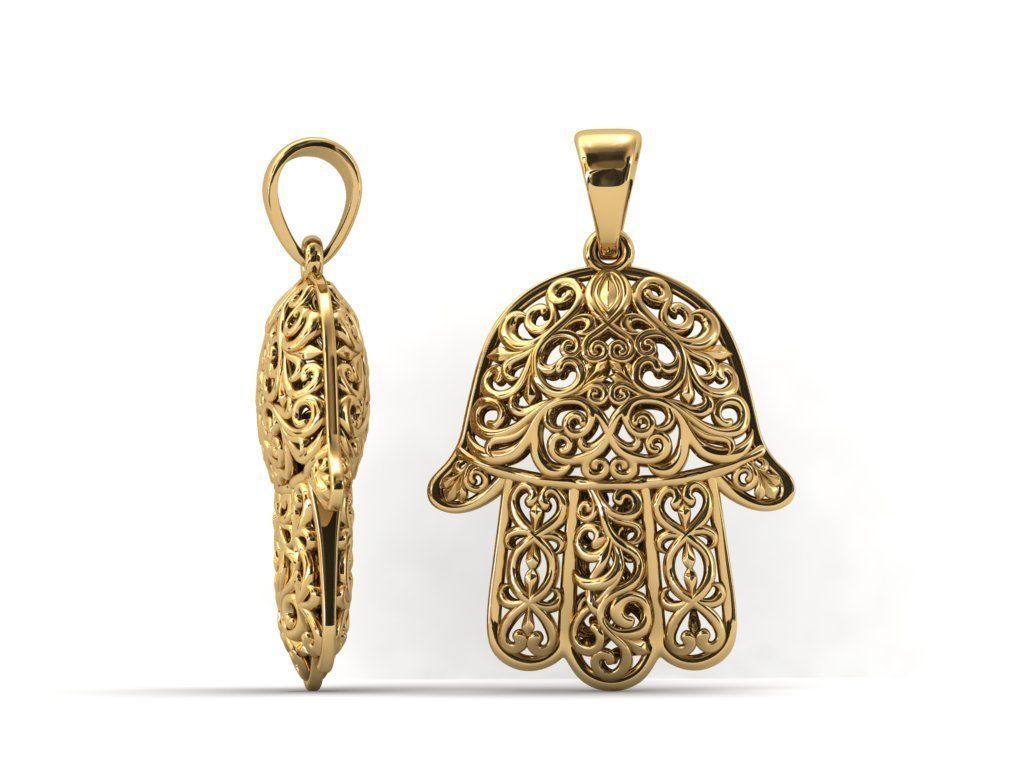 Hamsa Pendant 3D print model_4