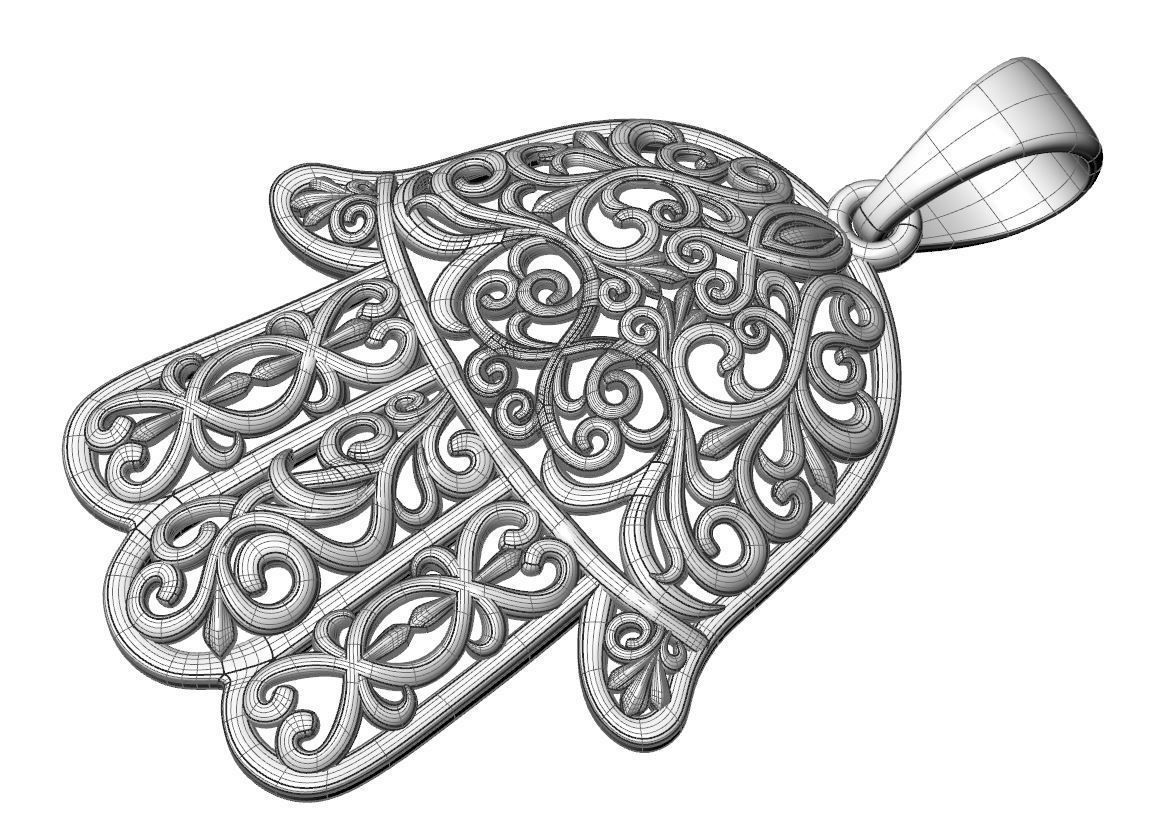 Hamsa Pendant 3D print model_11