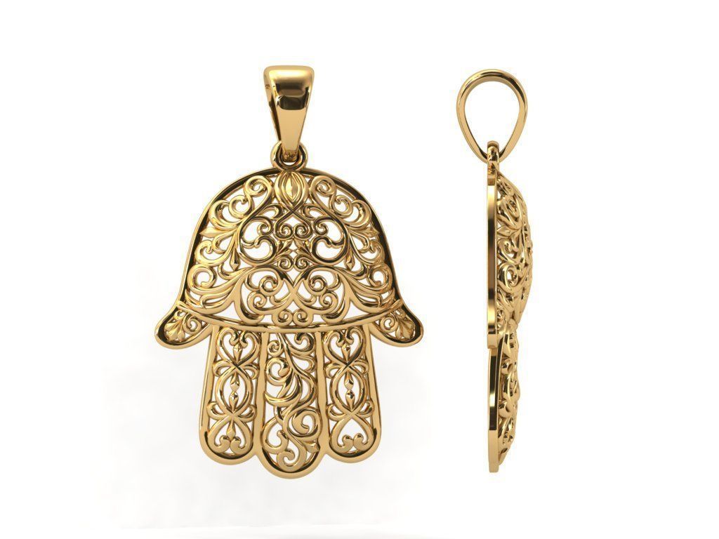 Hamsa Pendant 3D print model_5