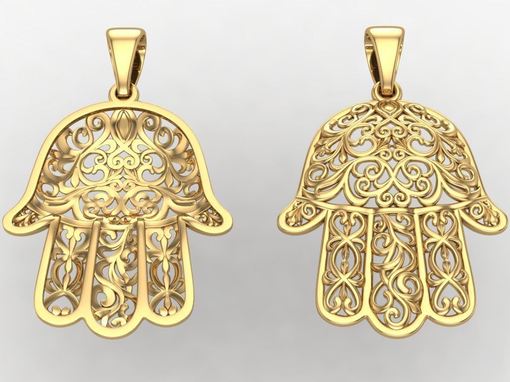 Hamsa Pendant 3D print model_6