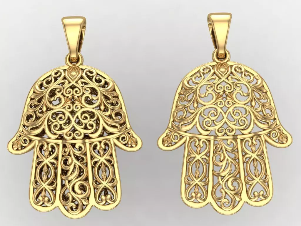 Hamsa Pendant 3D print model_0