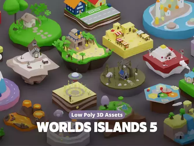 Low Poly Worlds Islands Exteriors Pack 5