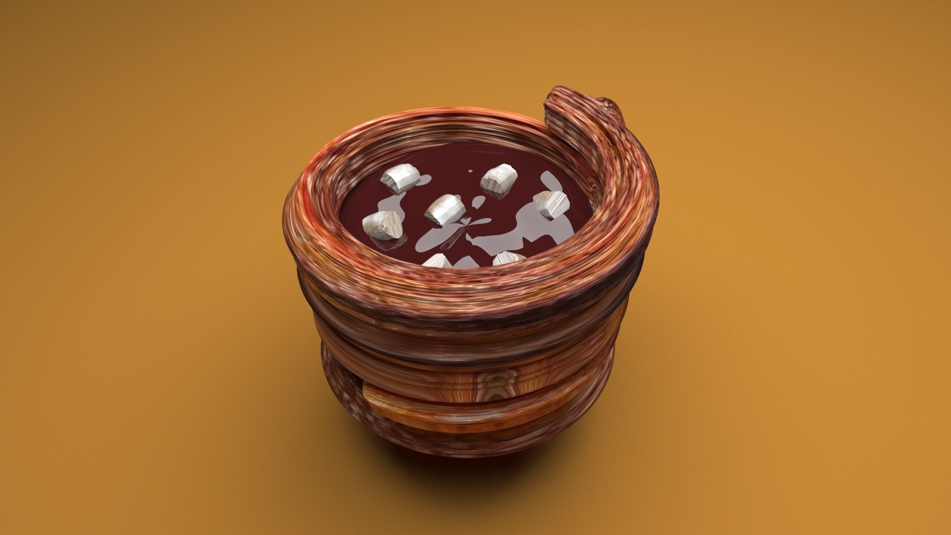 Hot Chocolate In Churro Mug 3D model_11