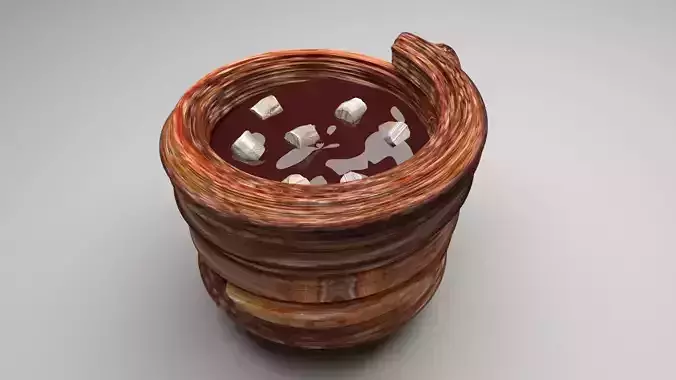 Hot Chocolate In Churro Mug 3D model