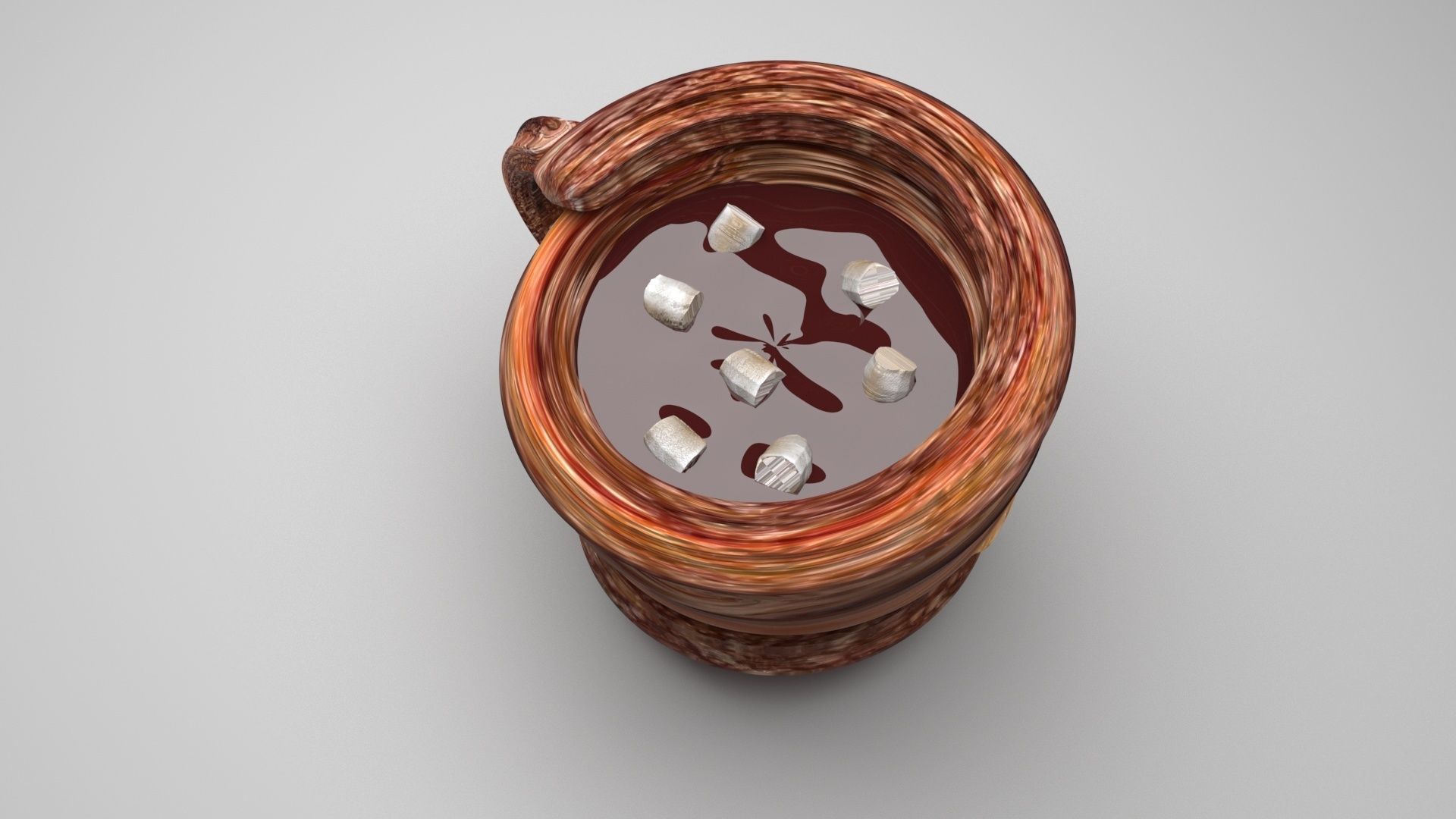 Hot Chocolate In Churro Mug 3D model_3
