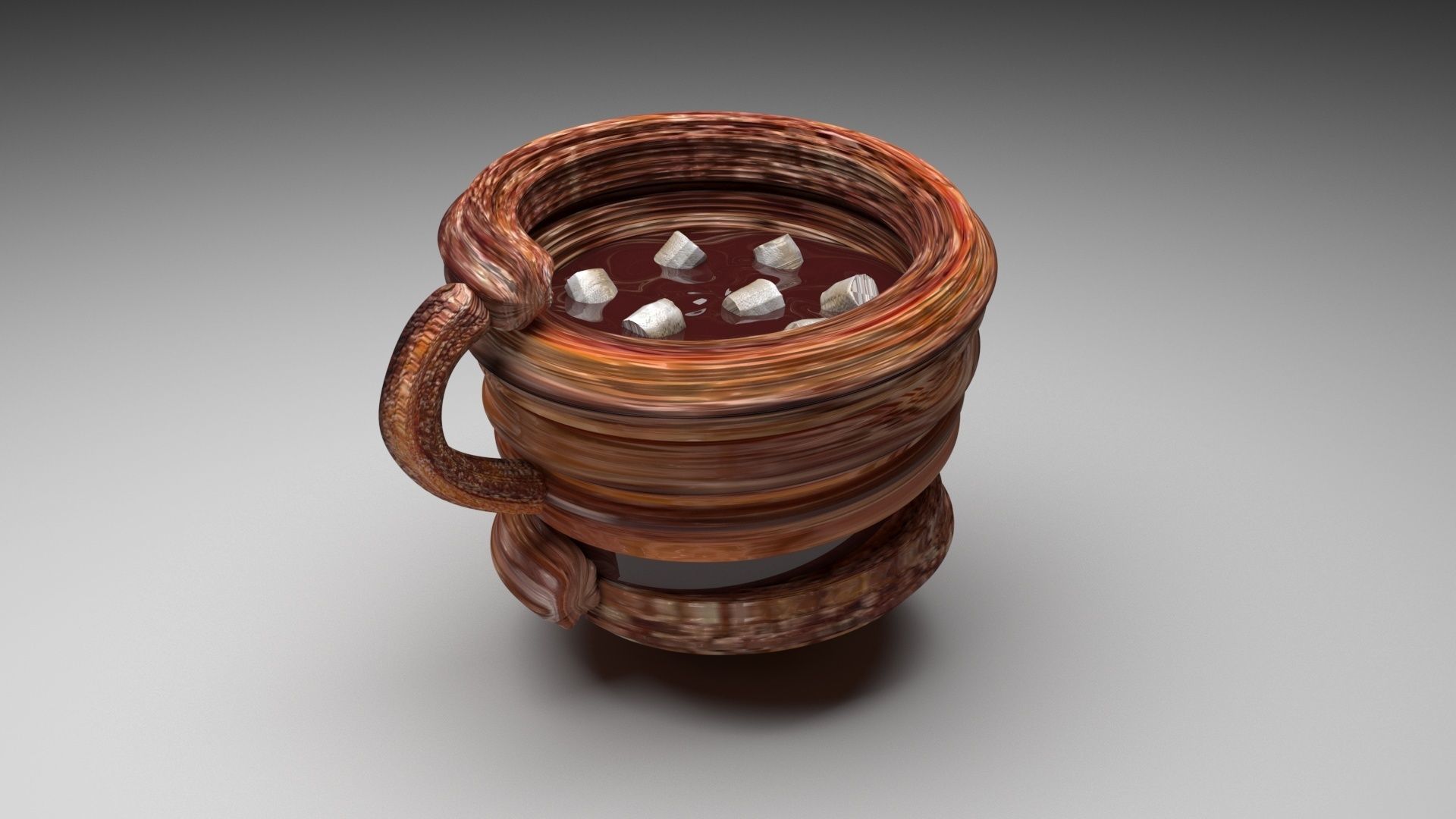 Hot Chocolate In Churro Mug 3D model_2