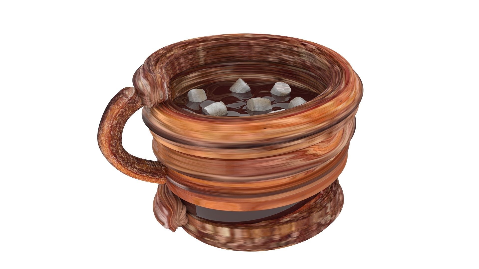 Hot Chocolate In Churro Mug 3D model_15