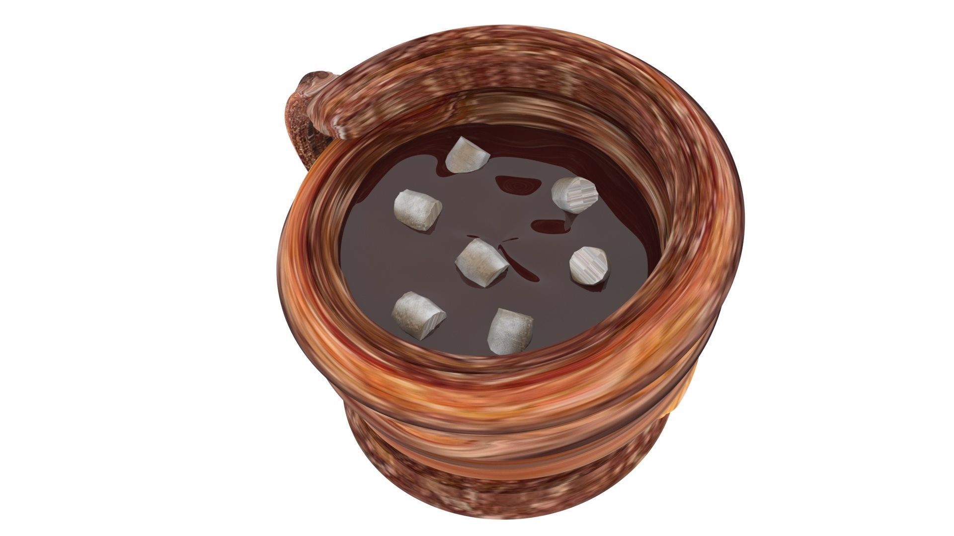 Hot Chocolate In Churro Mug 3D model_16