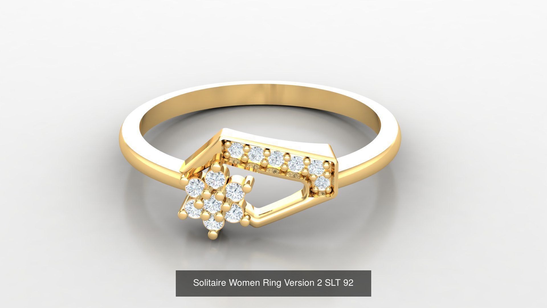 Bulk Sell 100 Solitaire Women Ring Version 2 3D Model Collection_20