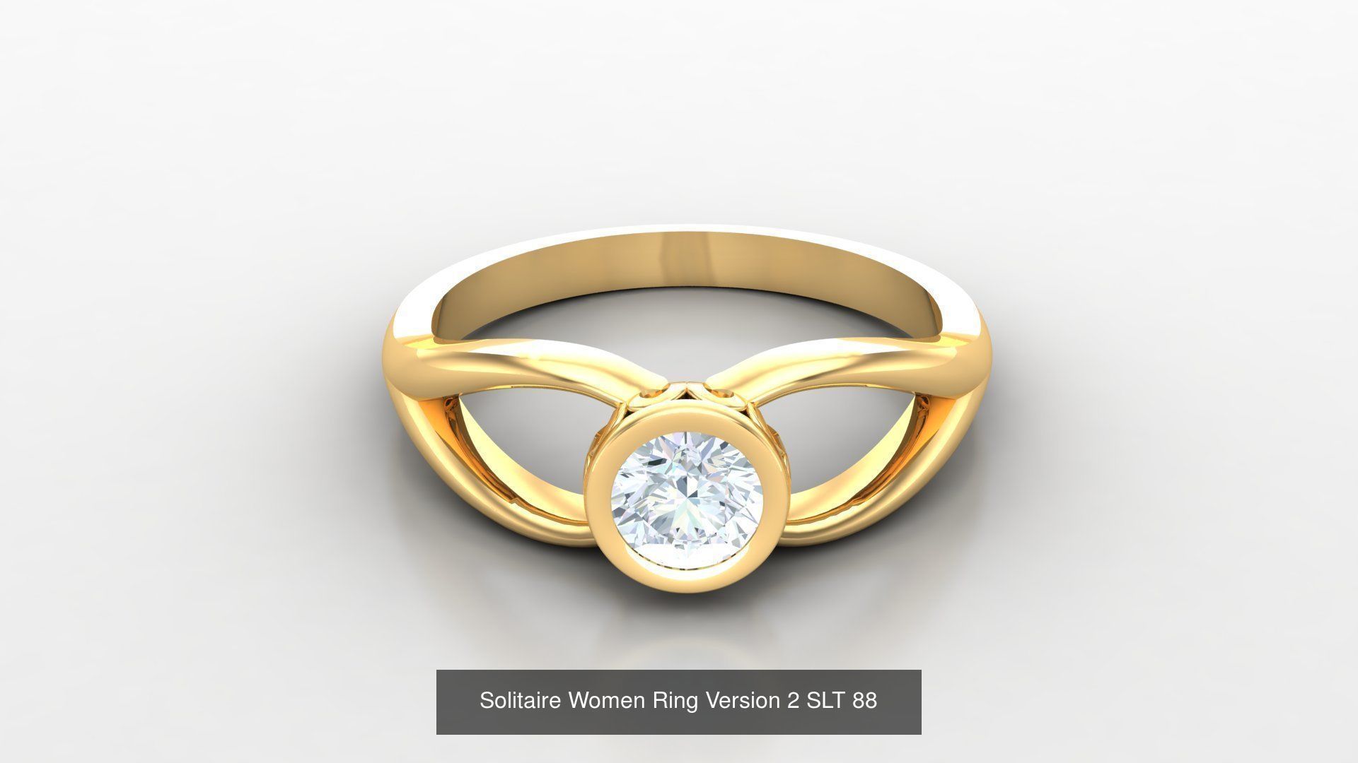 Bulk Sell 100 Solitaire Women Ring Version 2 3D Model Collection_25