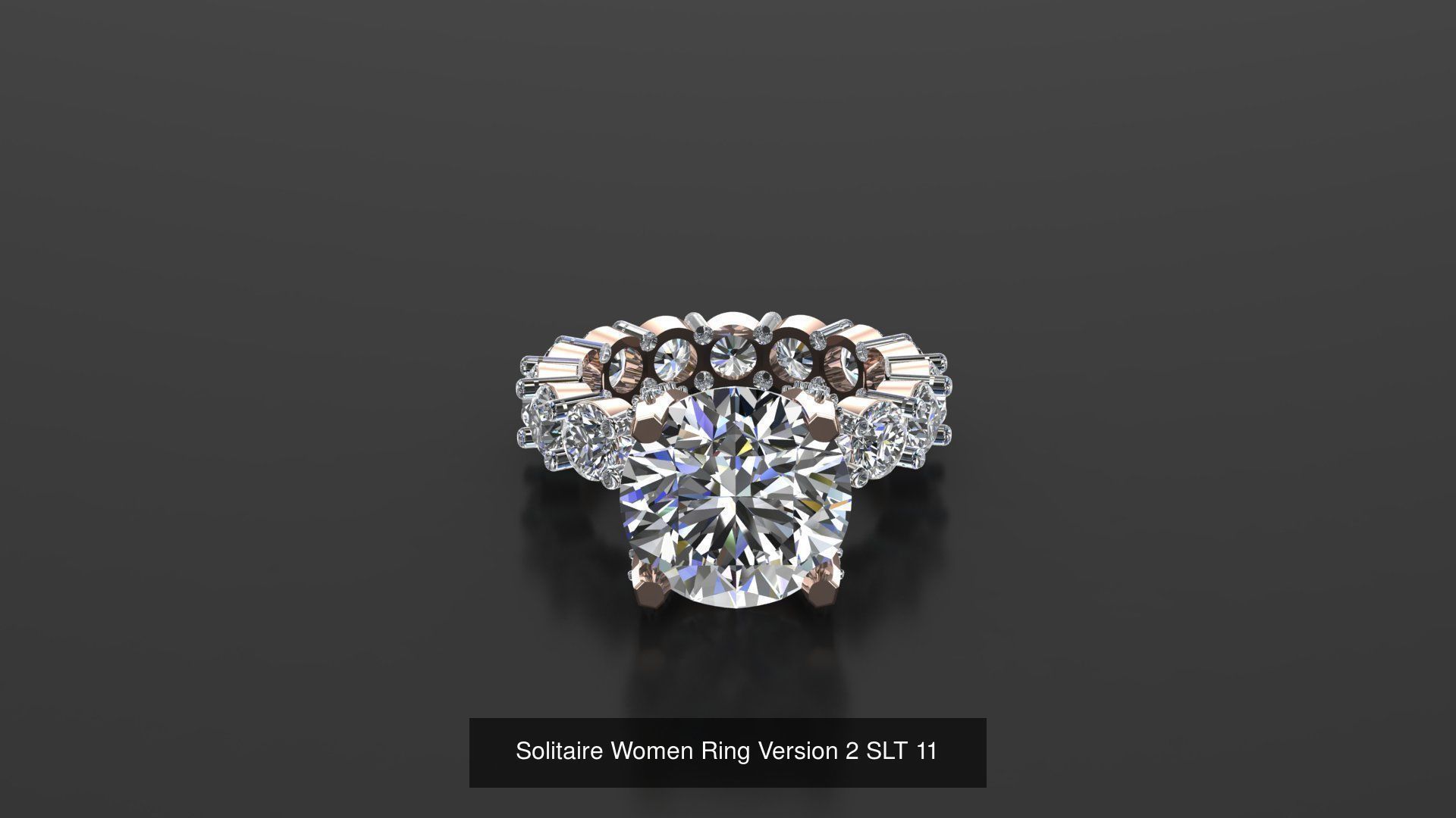 Bulk Sell 100 Solitaire Women Ring Version 2 3D Model Collection_109