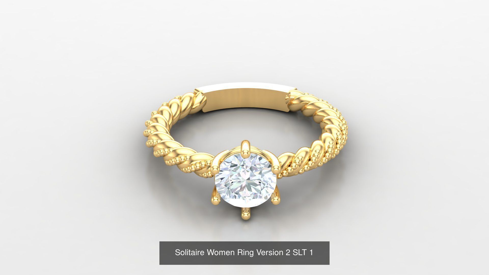 Bulk Sell 100 Solitaire Women Ring Version 2 3D Model Collection_112