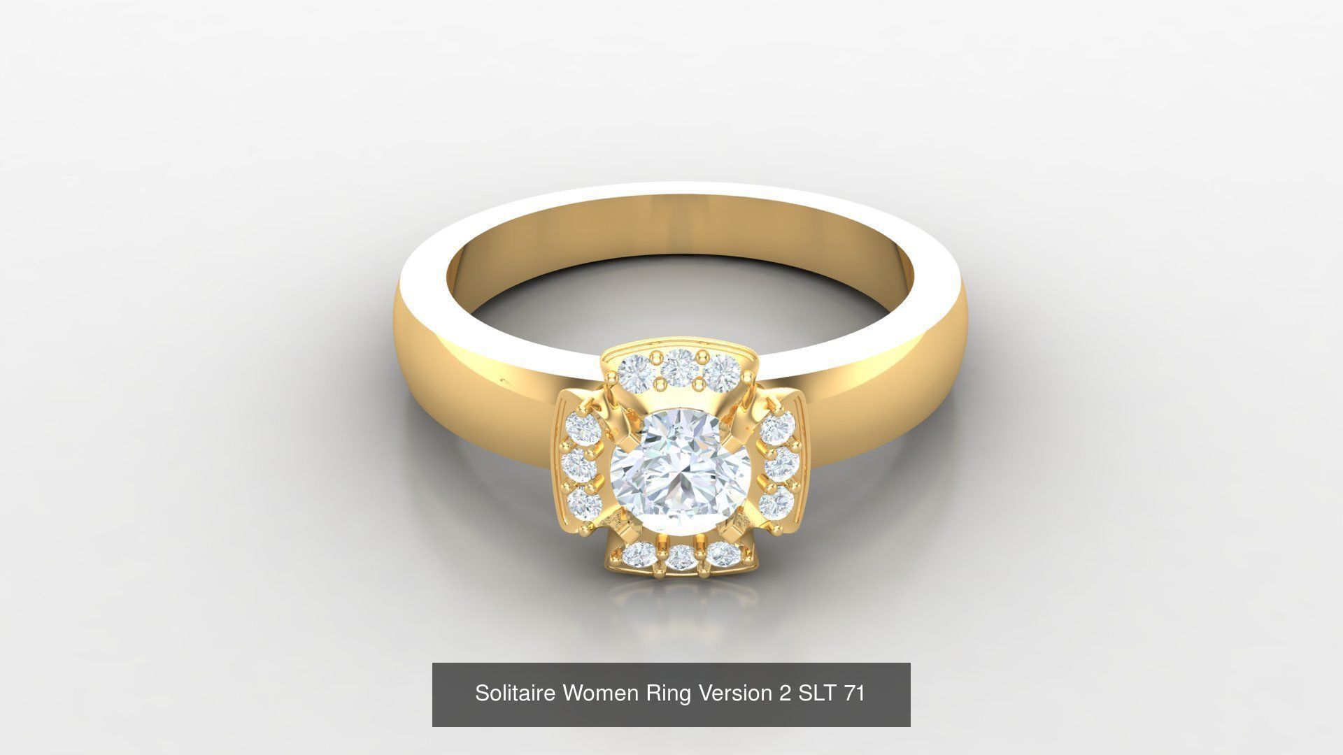 Bulk Sell 100 Solitaire Women Ring Version 2 3D Model Collection_43