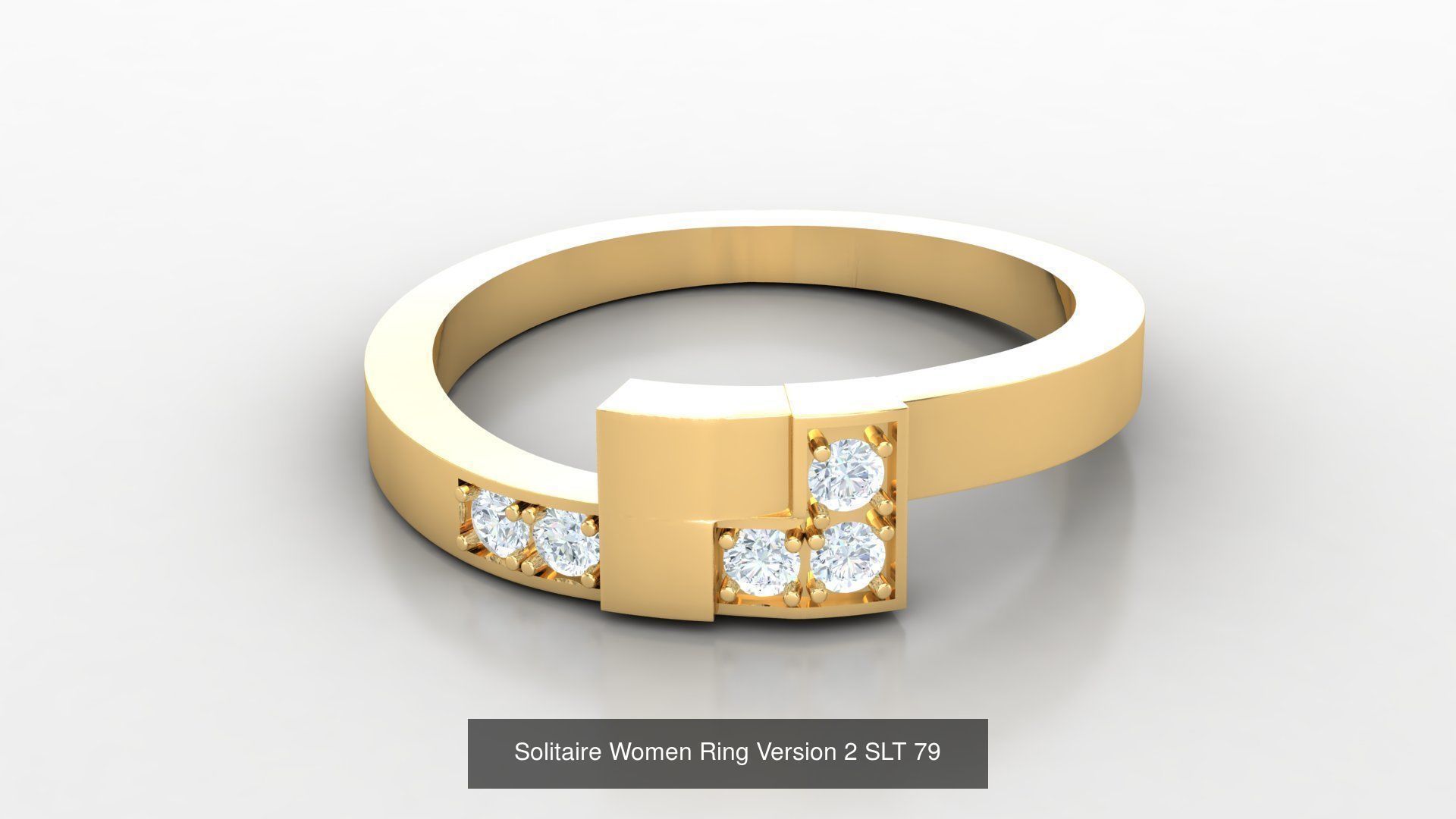Bulk Sell 100 Solitaire Women Ring Version 2 3D Model Collection_35