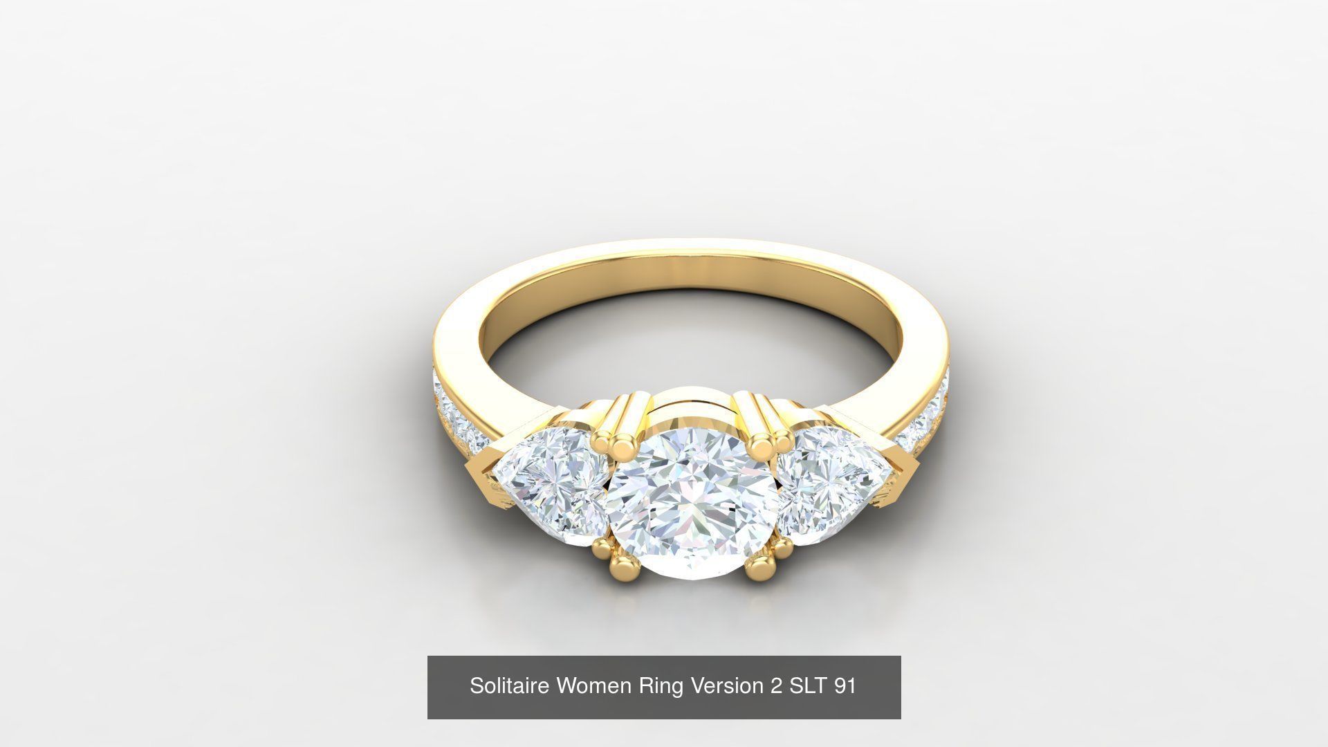 Bulk Sell 100 Solitaire Women Ring Version 2 3D Model Collection_21