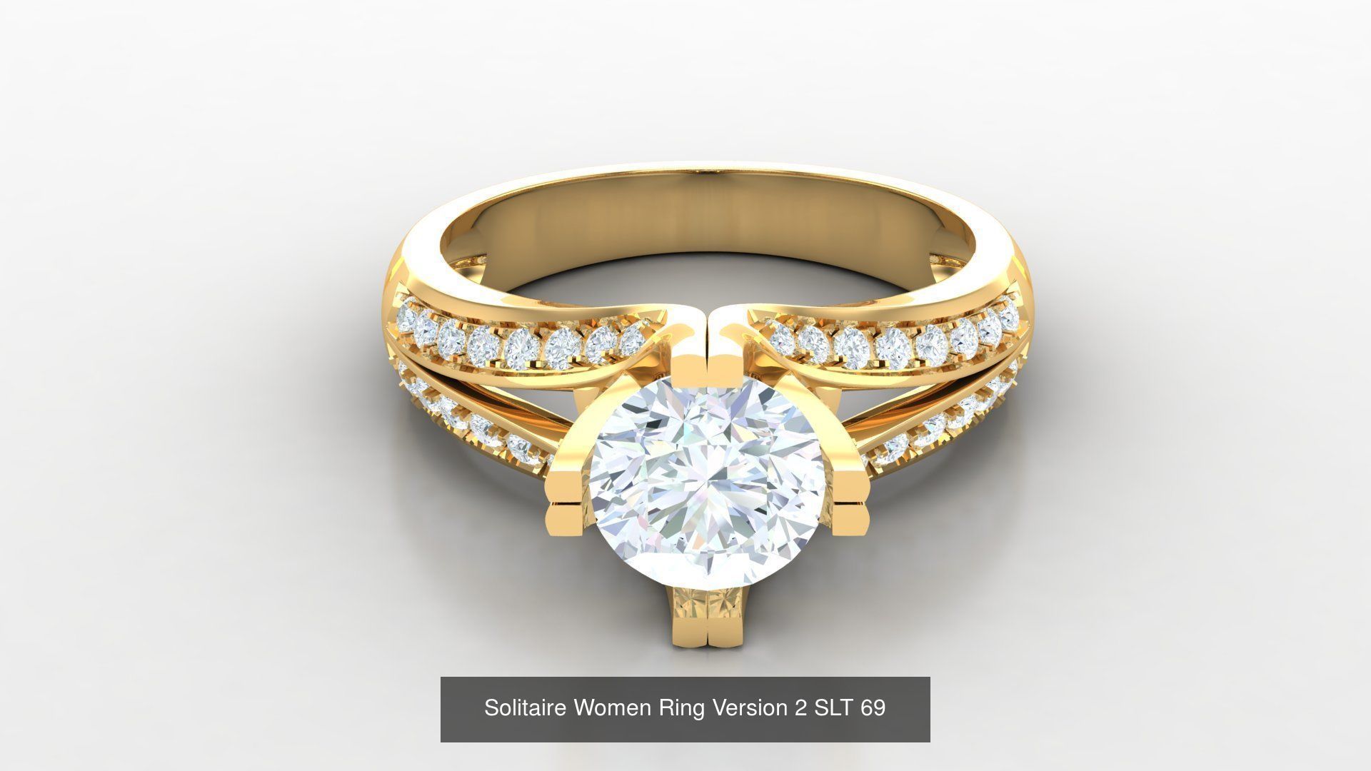Bulk Sell 100 Solitaire Women Ring Version 2 3D Model Collection_46