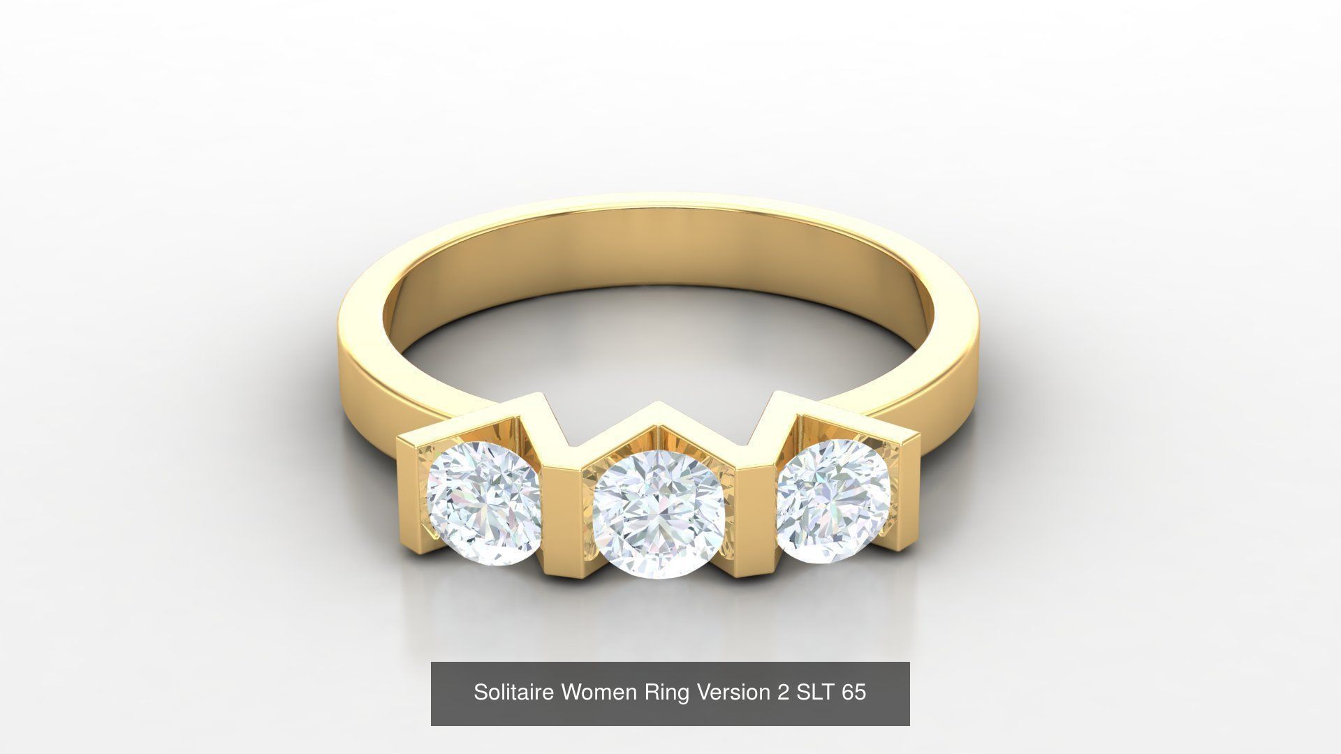 Bulk Sell 100 Solitaire Women Ring Version 2 3D Model Collection_50