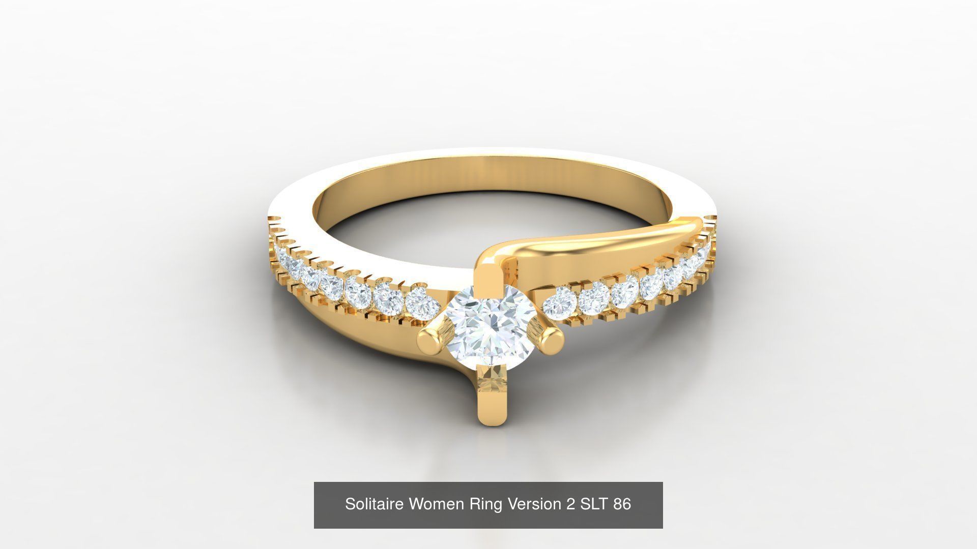 Bulk Sell 100 Solitaire Women Ring Version 2 3D Model Collection_27