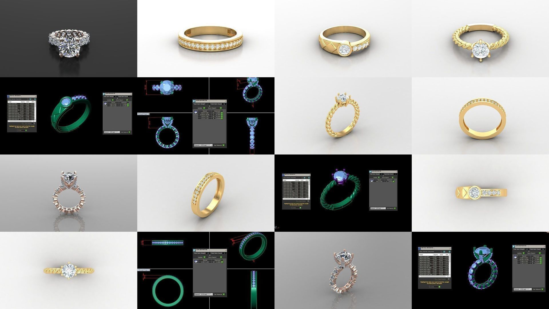 Bulk Sell 100 Solitaire Women Ring Version 2 3D Model Collection_11