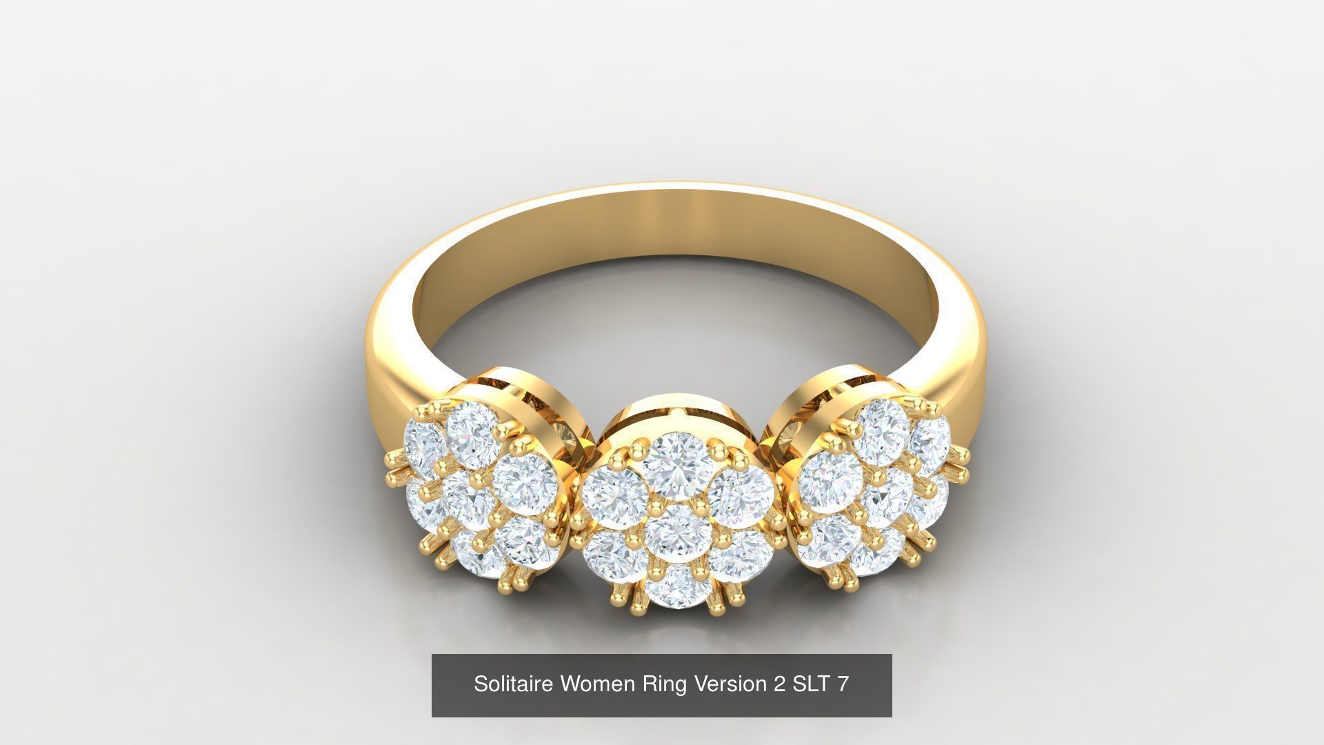 Bulk Sell 100 Solitaire Women Ring Version 2 3D Model Collection_45