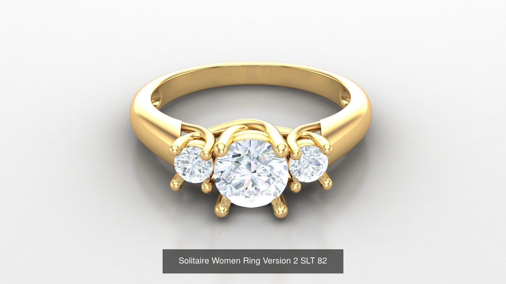Bulk Sell 100 Solitaire Women Ring Version 2 3D Model Collection_31