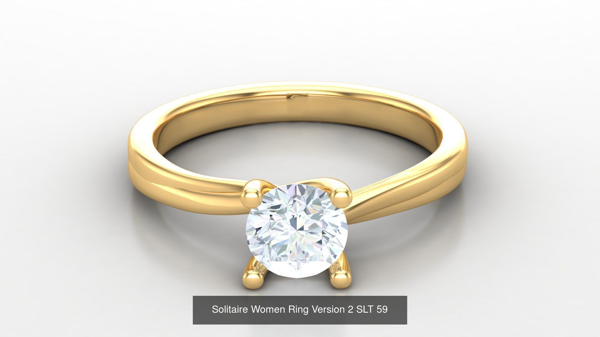 Bulk Sell 100 Solitaire Women Ring Version 2 3D Model Collection_57
