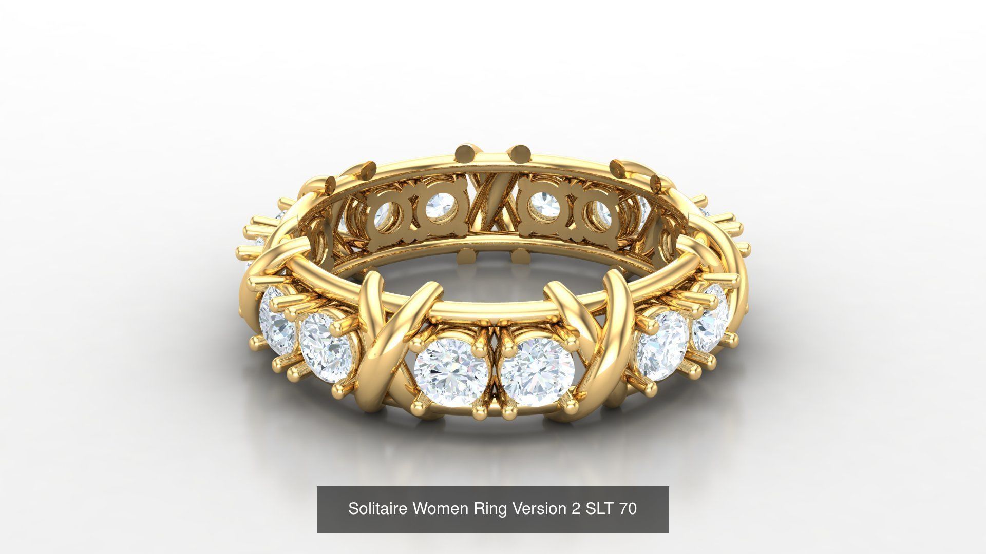 Bulk Sell 100 Solitaire Women Ring Version 2 3D Model Collection_44