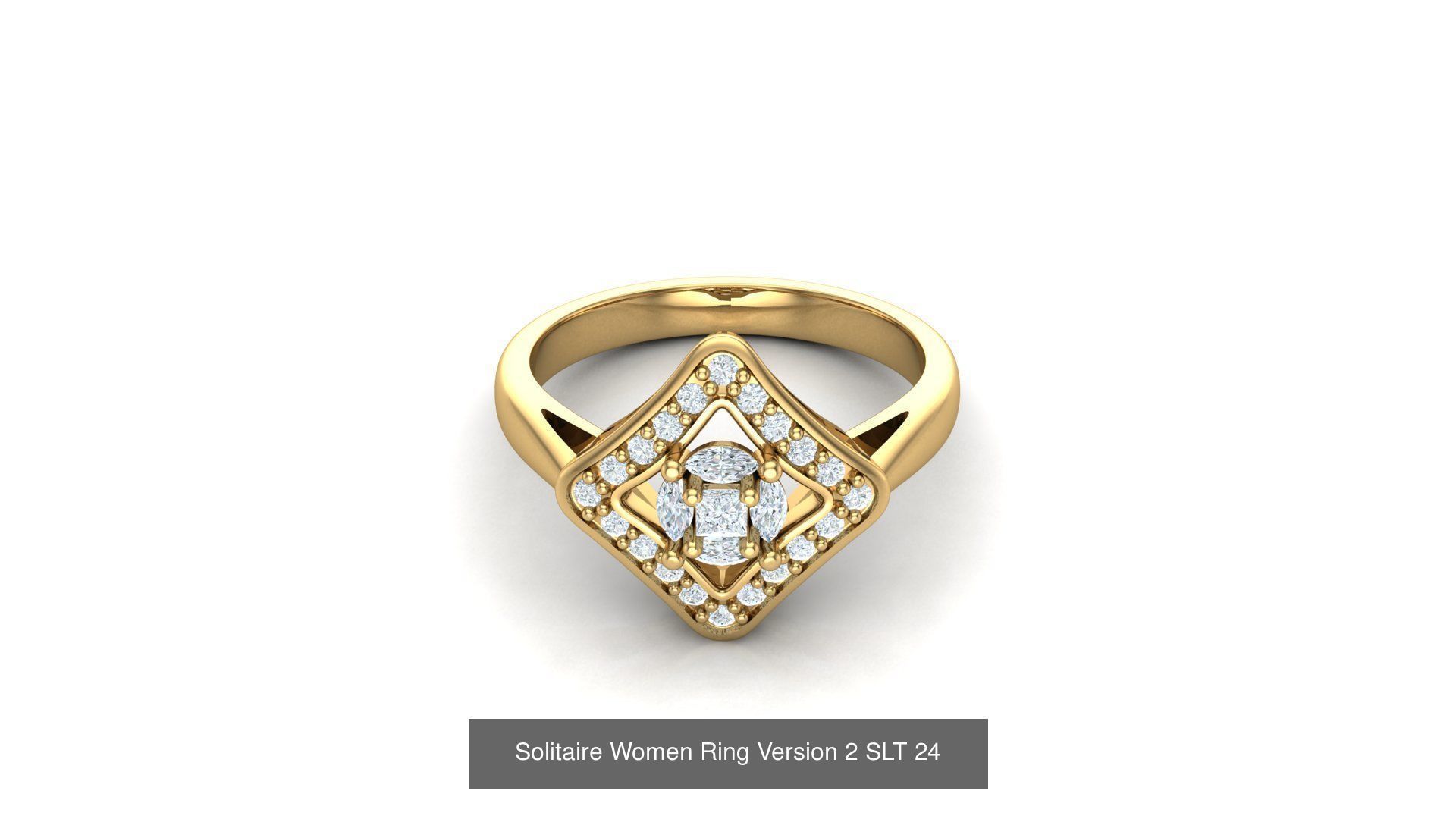 Bulk Sell 100 Solitaire Women Ring Version 2 3D Model Collection_95