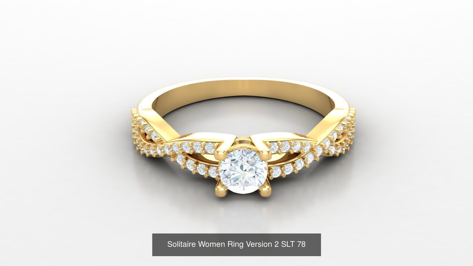 Bulk Sell 100 Solitaire Women Ring Version 2 3D Model Collection_36