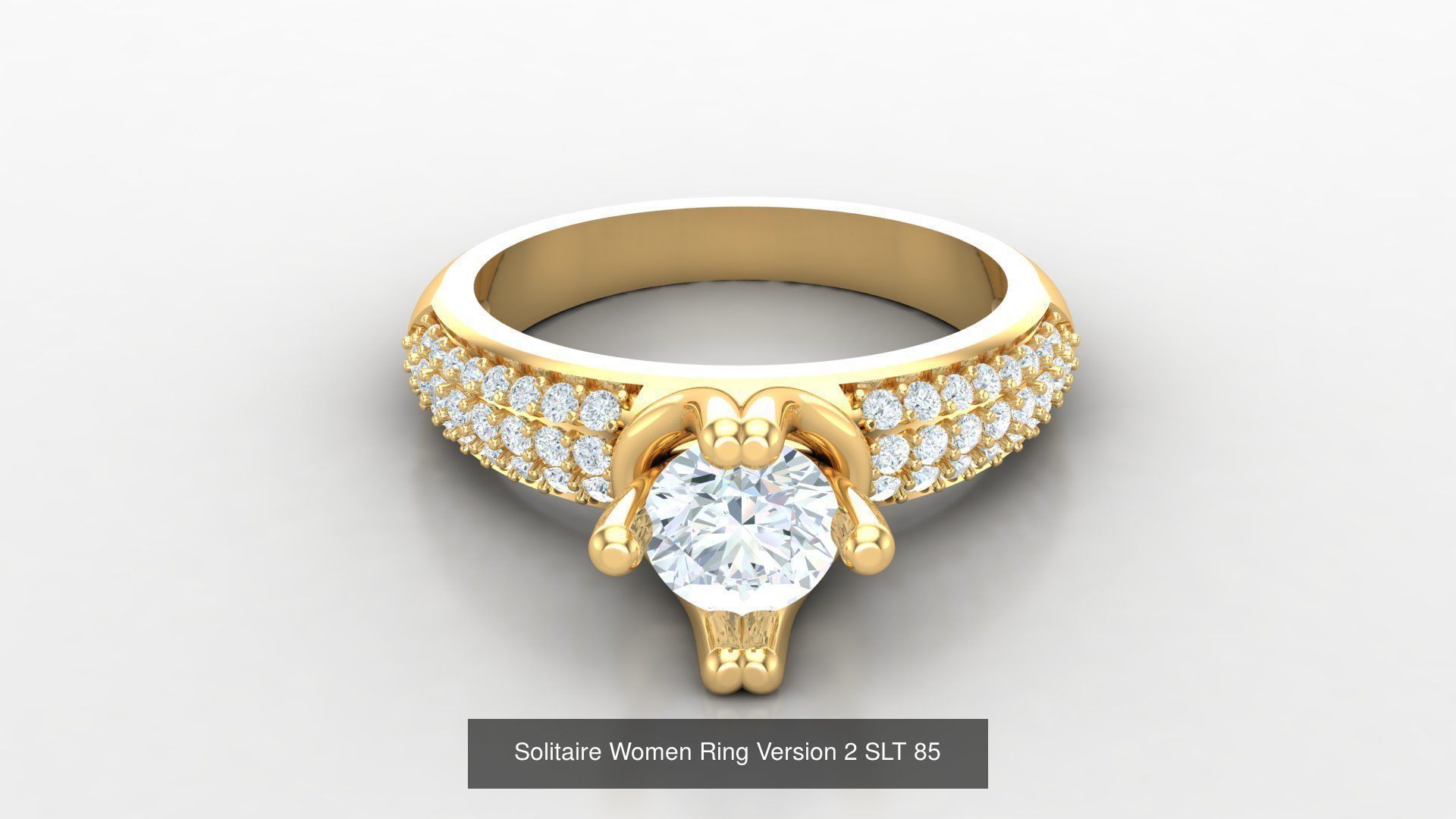 Bulk Sell 100 Solitaire Women Ring Version 2 3D Model Collection_28