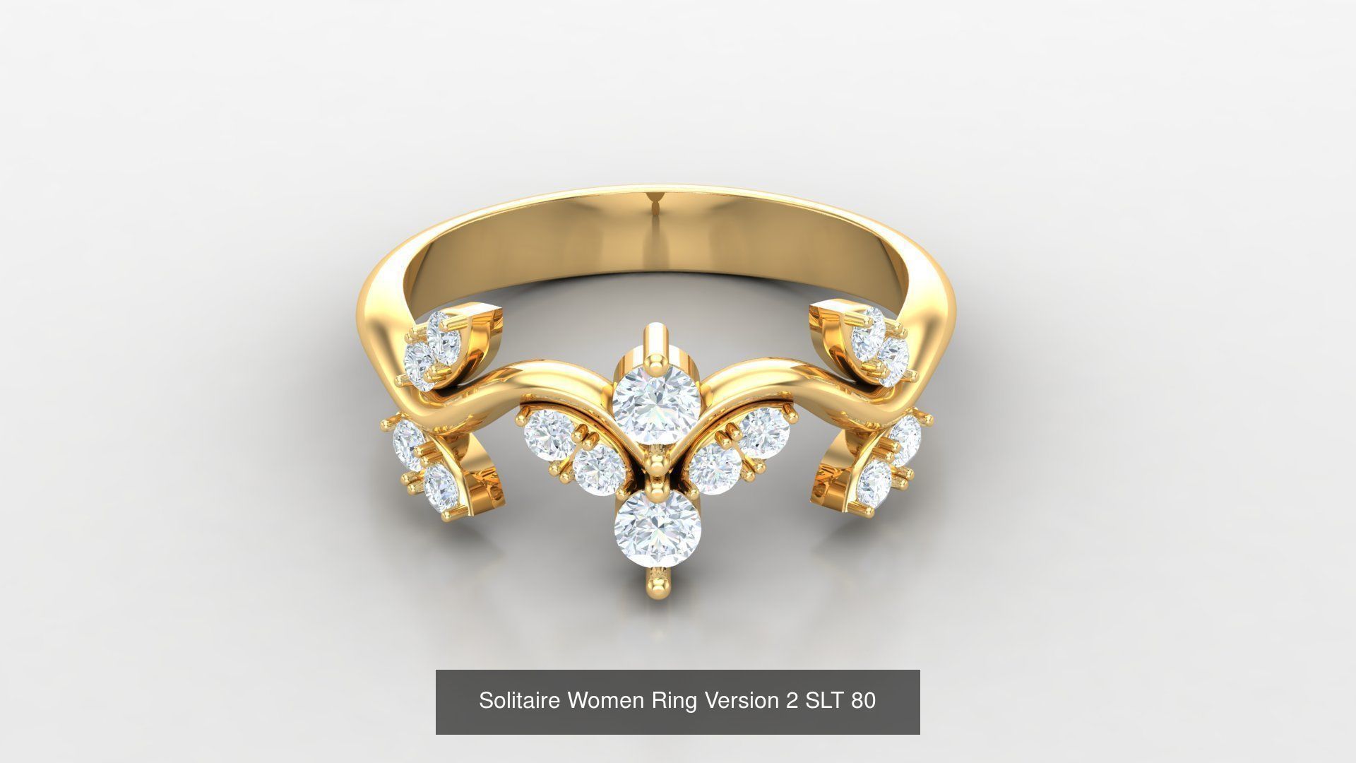 Bulk Sell 100 Solitaire Women Ring Version 2 3D Model Collection_33