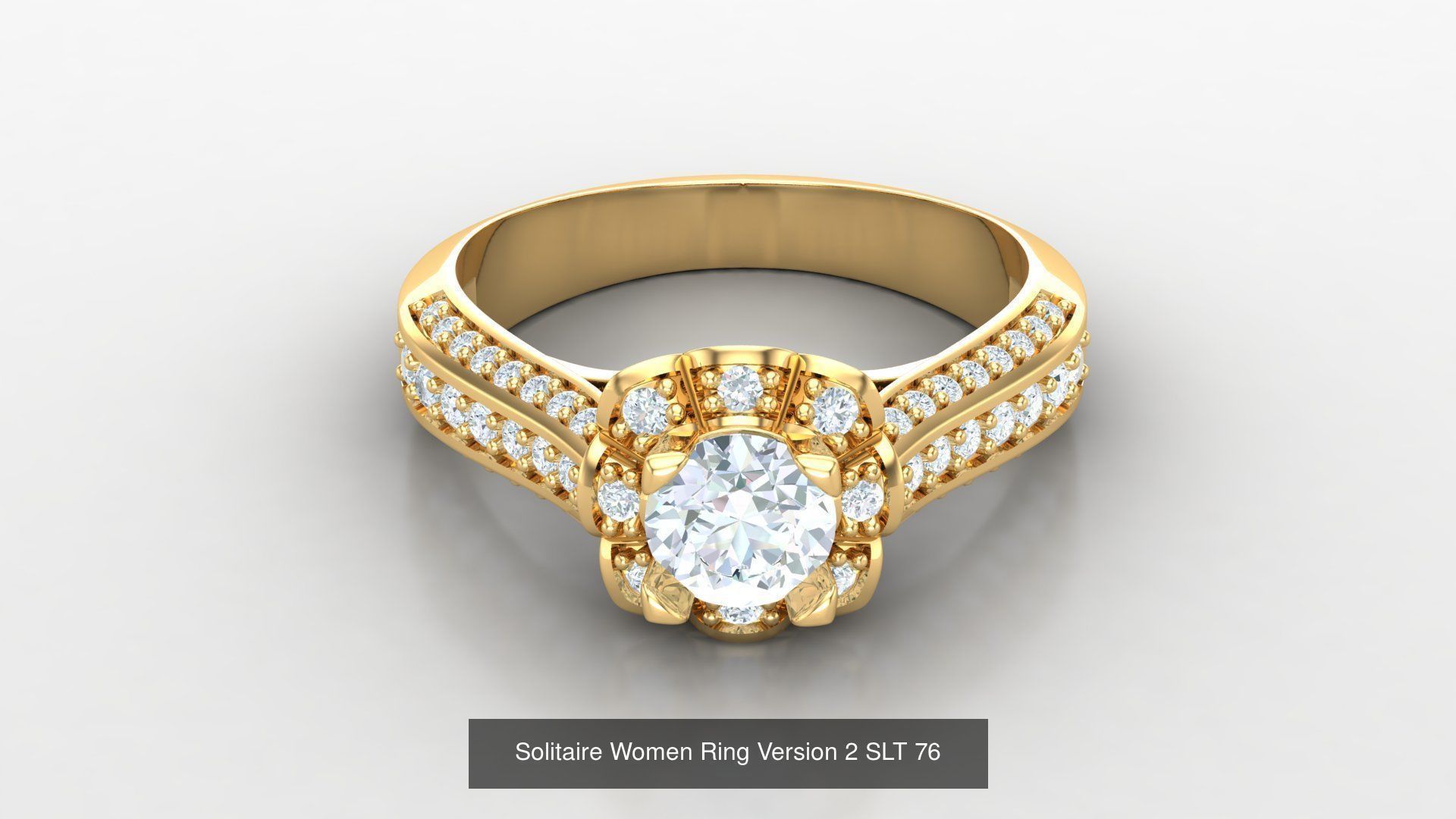 Bulk Sell 100 Solitaire Women Ring Version 2 3D Model Collection_38