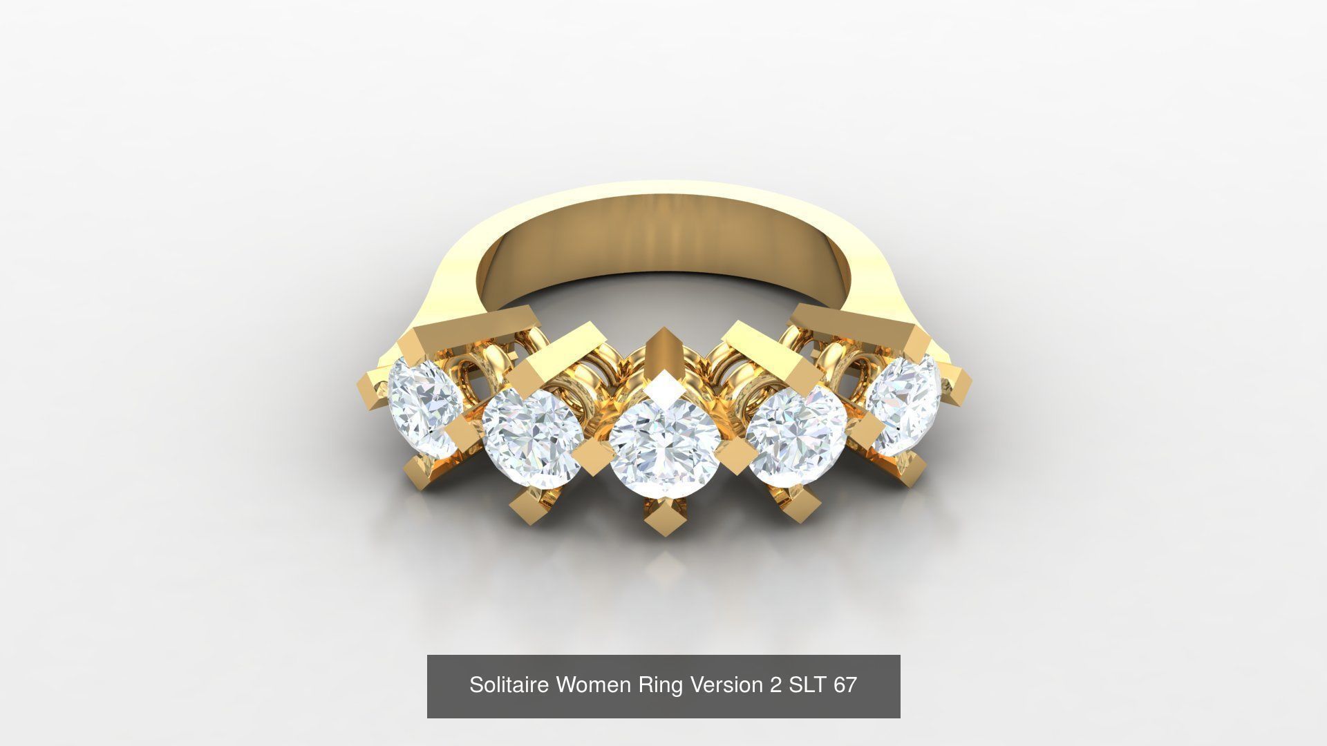 Bulk Sell 100 Solitaire Women Ring Version 2 3D Model Collection_48