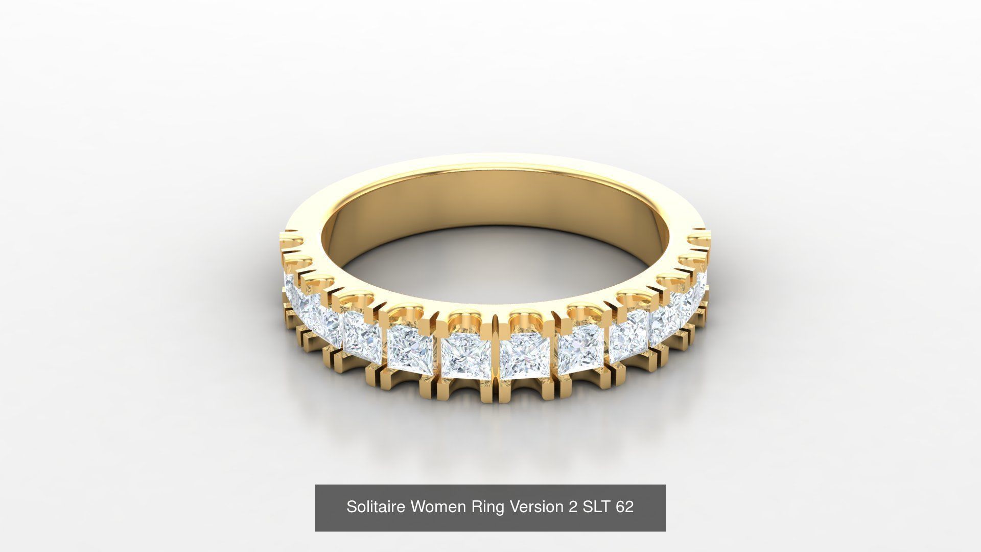 Bulk Sell 100 Solitaire Women Ring Version 2 3D Model Collection_53