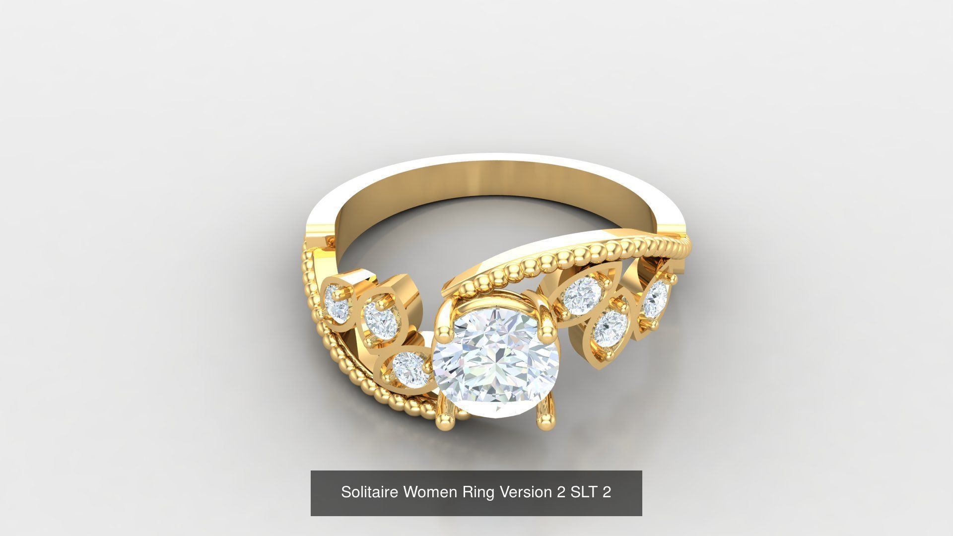 Bulk Sell 100 Solitaire Women Ring Version 2 3D Model Collection_100