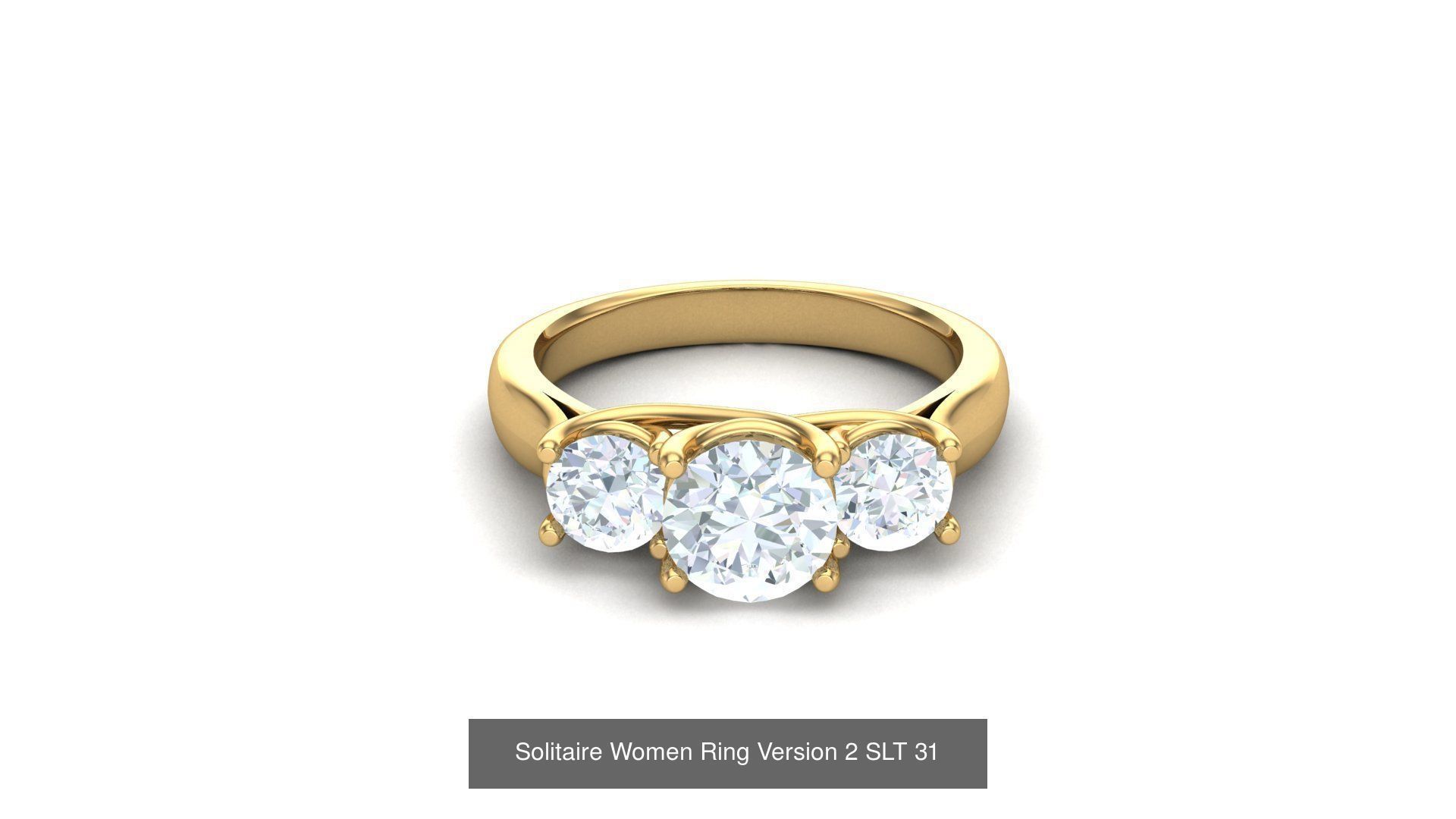 Bulk Sell 100 Solitaire Women Ring Version 2 3D Model Collection_87