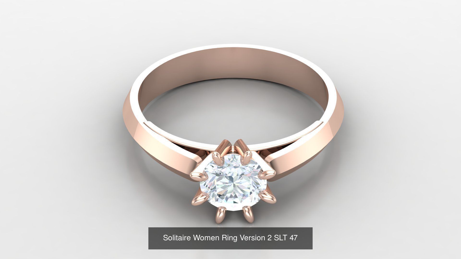 Bulk Sell 100 Solitaire Women Ring Version 2 3D Model Collection_70
