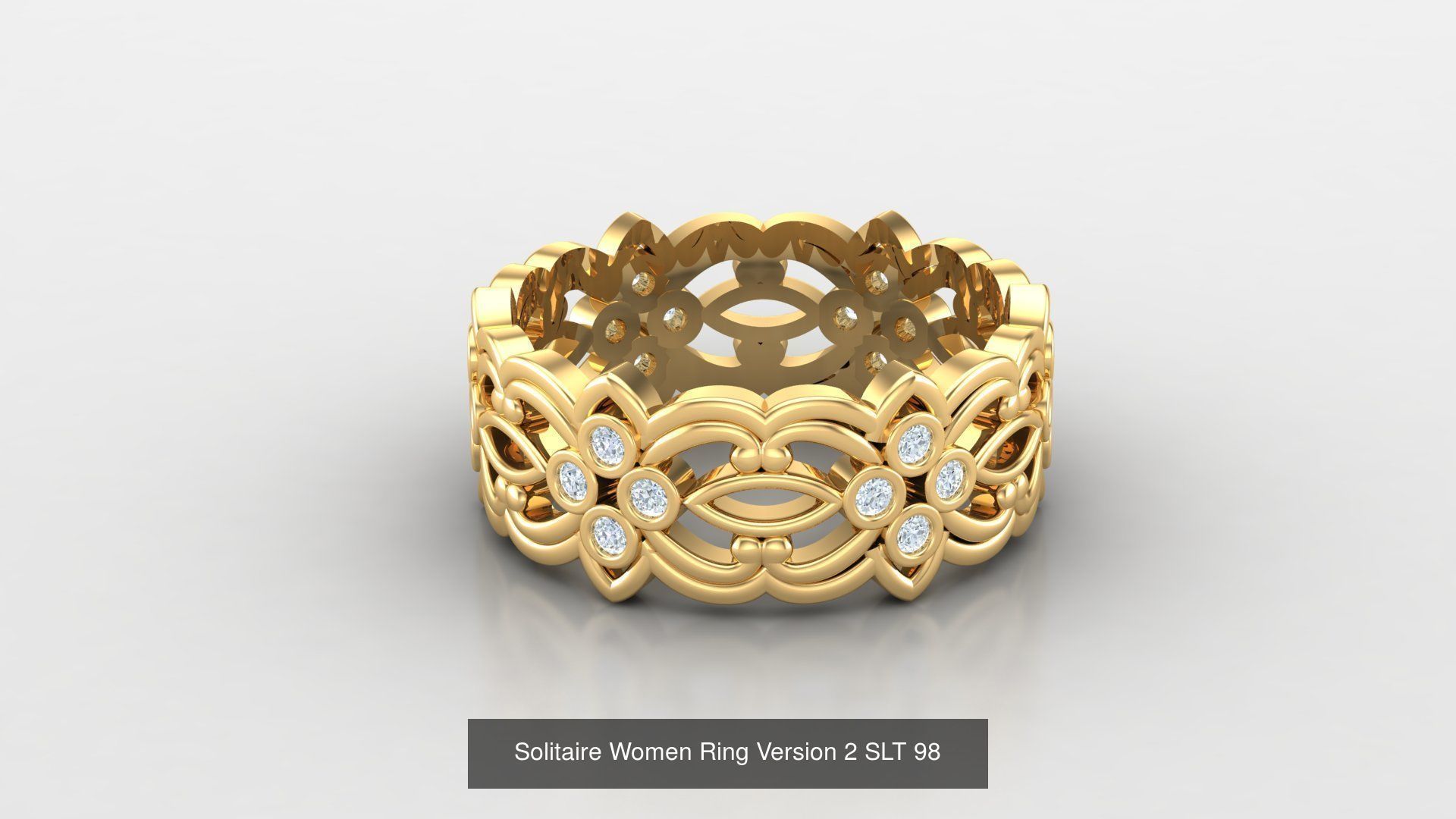 Bulk Sell 100 Solitaire Women Ring Version 2 3D Model Collection_14