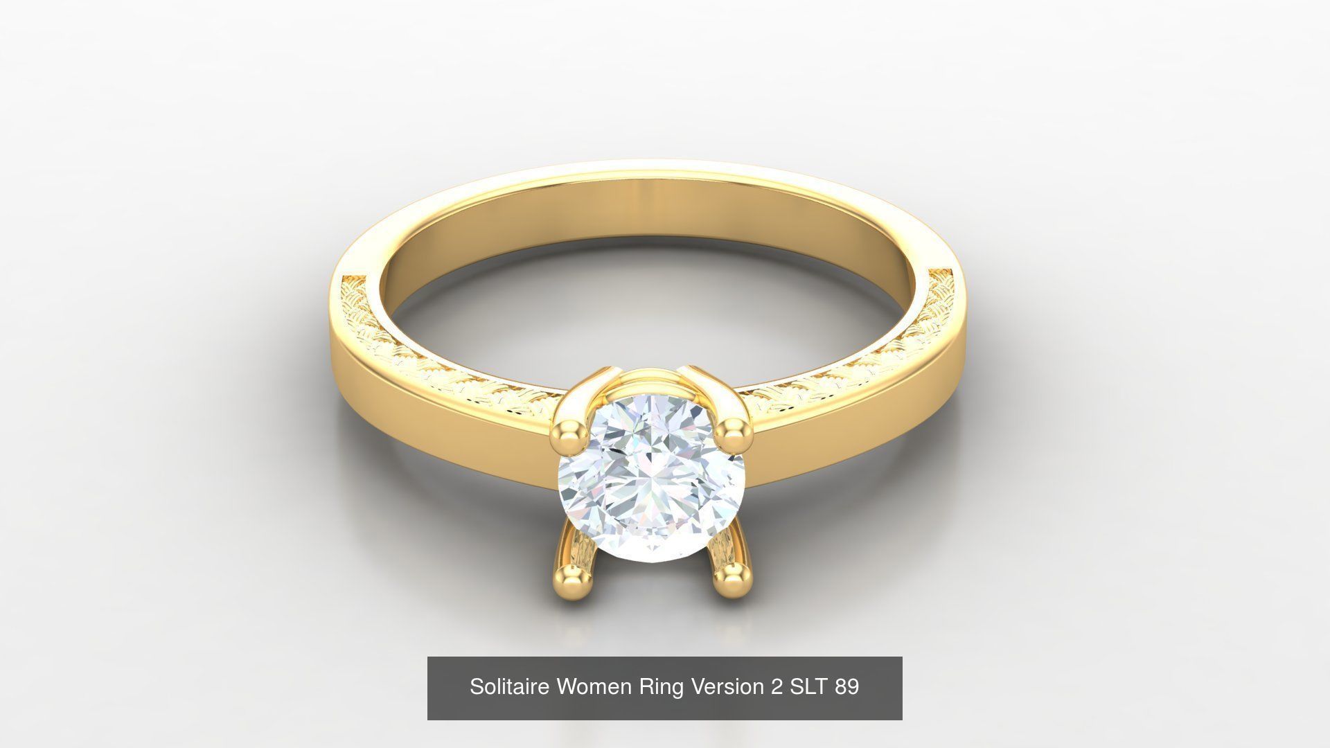 Bulk Sell 100 Solitaire Women Ring Version 2 3D Model Collection_24