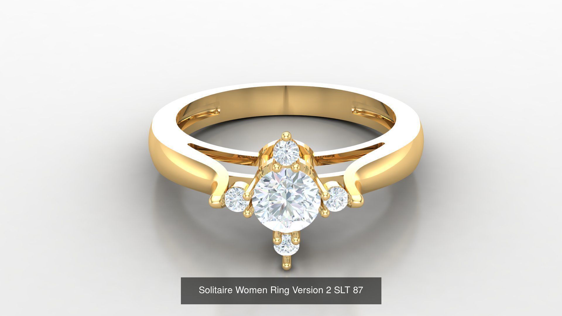 Bulk Sell 100 Solitaire Women Ring Version 2 3D Model Collection_26
