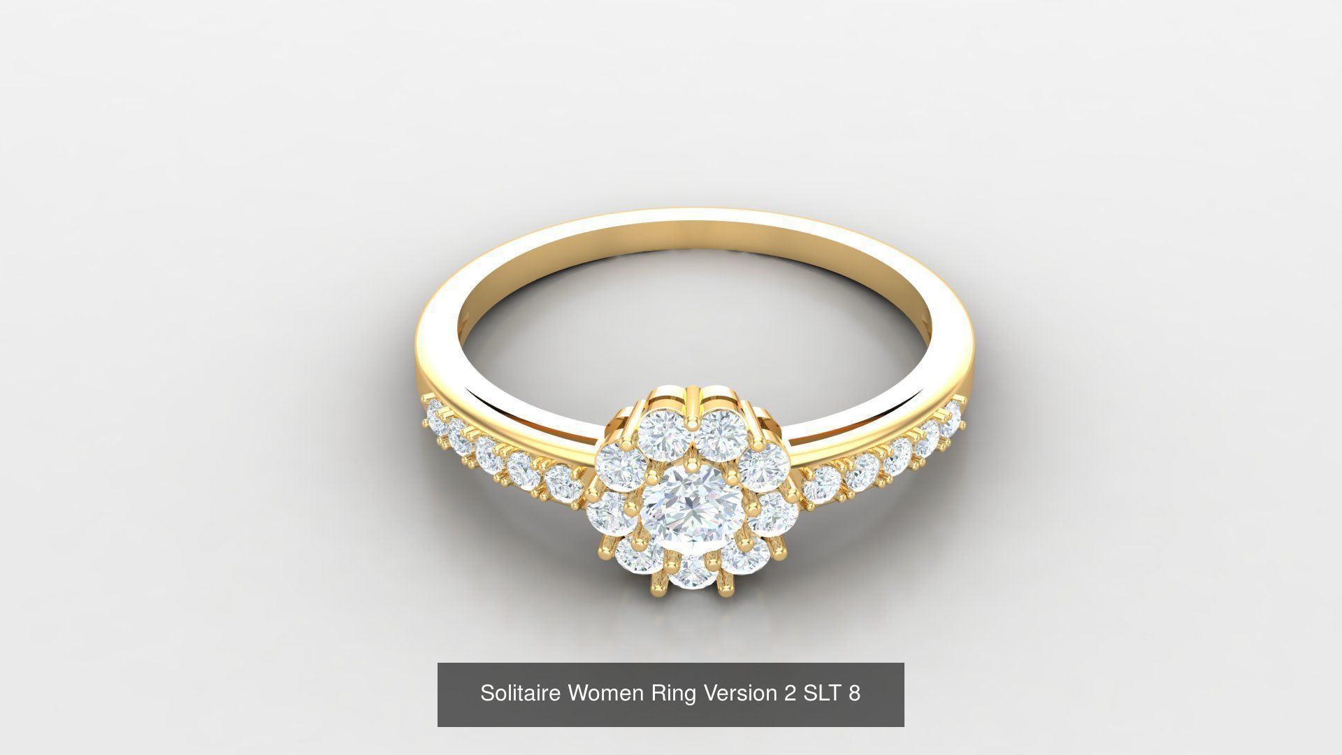 Bulk Sell 100 Solitaire Women Ring Version 2 3D Model Collection_34