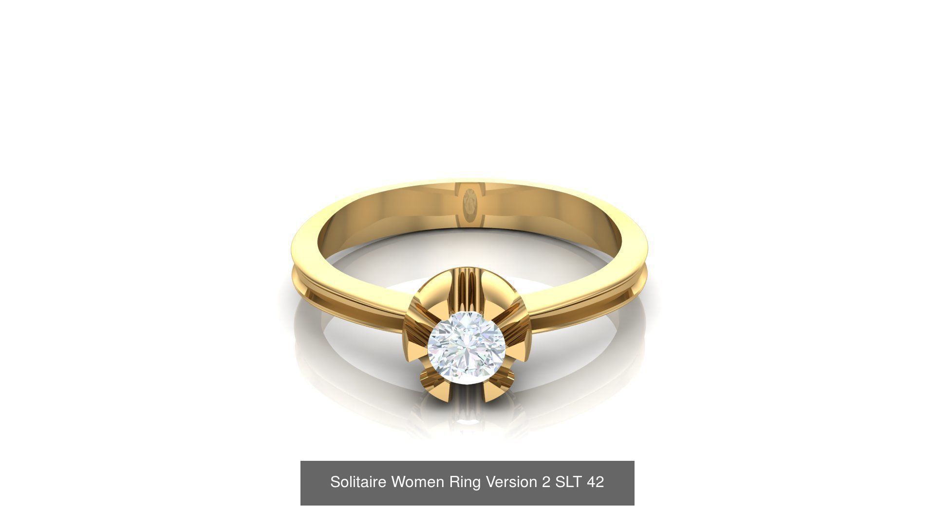 Bulk Sell 100 Solitaire Women Ring Version 2 3D Model Collection_75