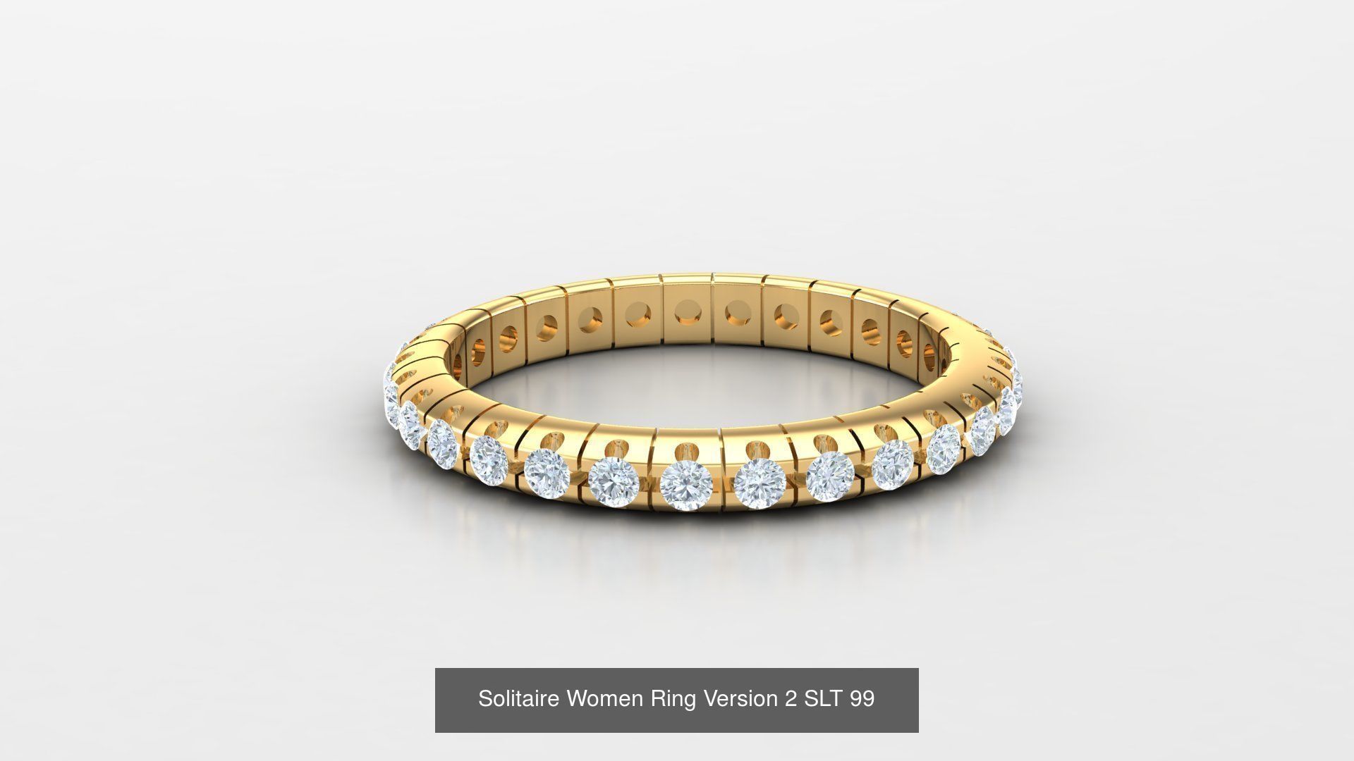 Bulk Sell 100 Solitaire Women Ring Version 2 3D Model Collection_13