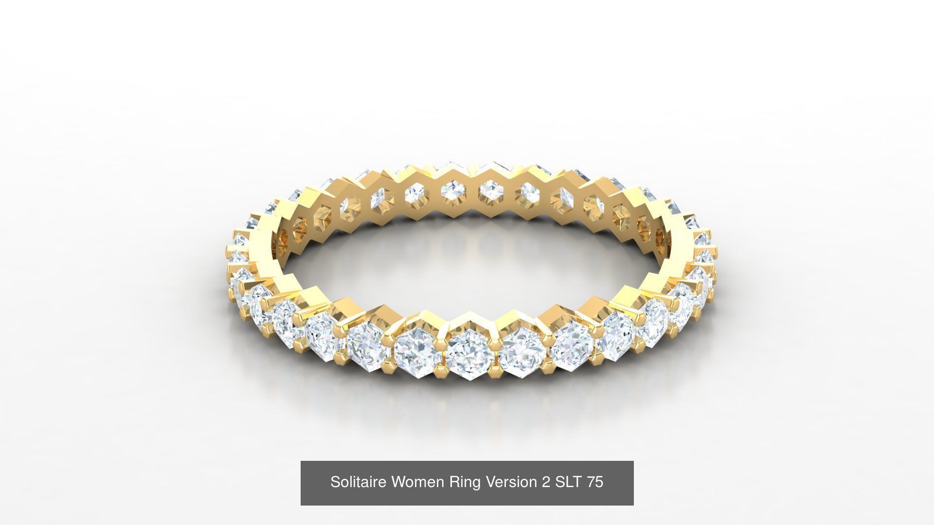 Bulk Sell 100 Solitaire Women Ring Version 2 3D Model Collection_39