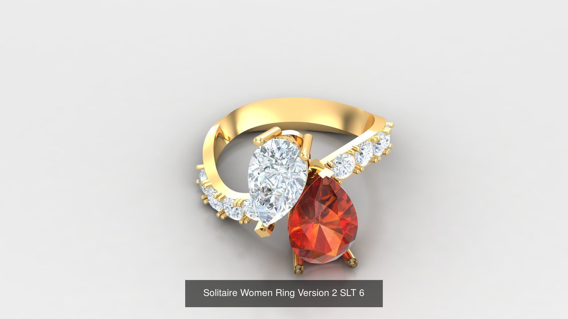 Bulk Sell 100 Solitaire Women Ring Version 2 3D Model Collection_56