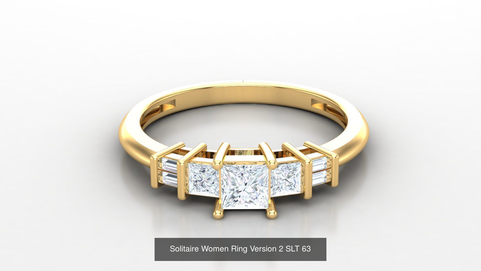 Bulk Sell 100 Solitaire Women Ring Version 2 3D Model Collection_52