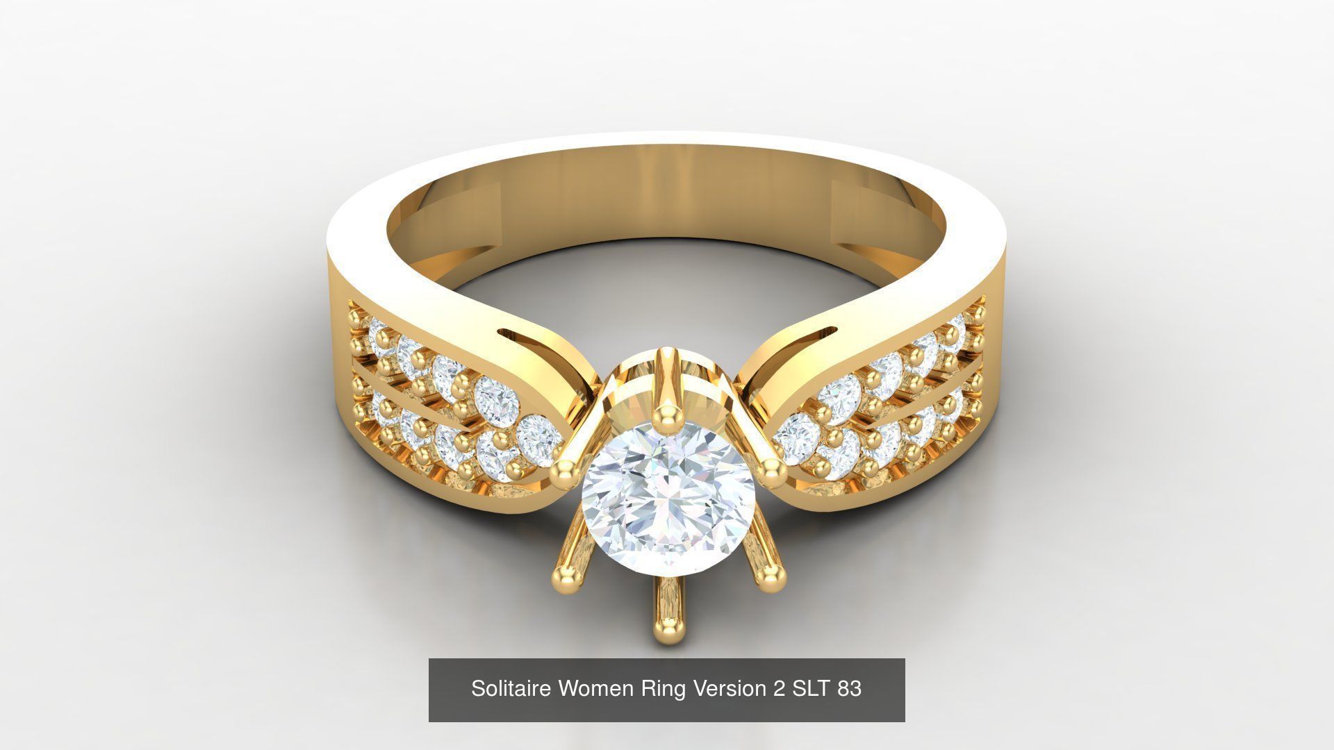 Bulk Sell 100 Solitaire Women Ring Version 2 3D Model Collection_30