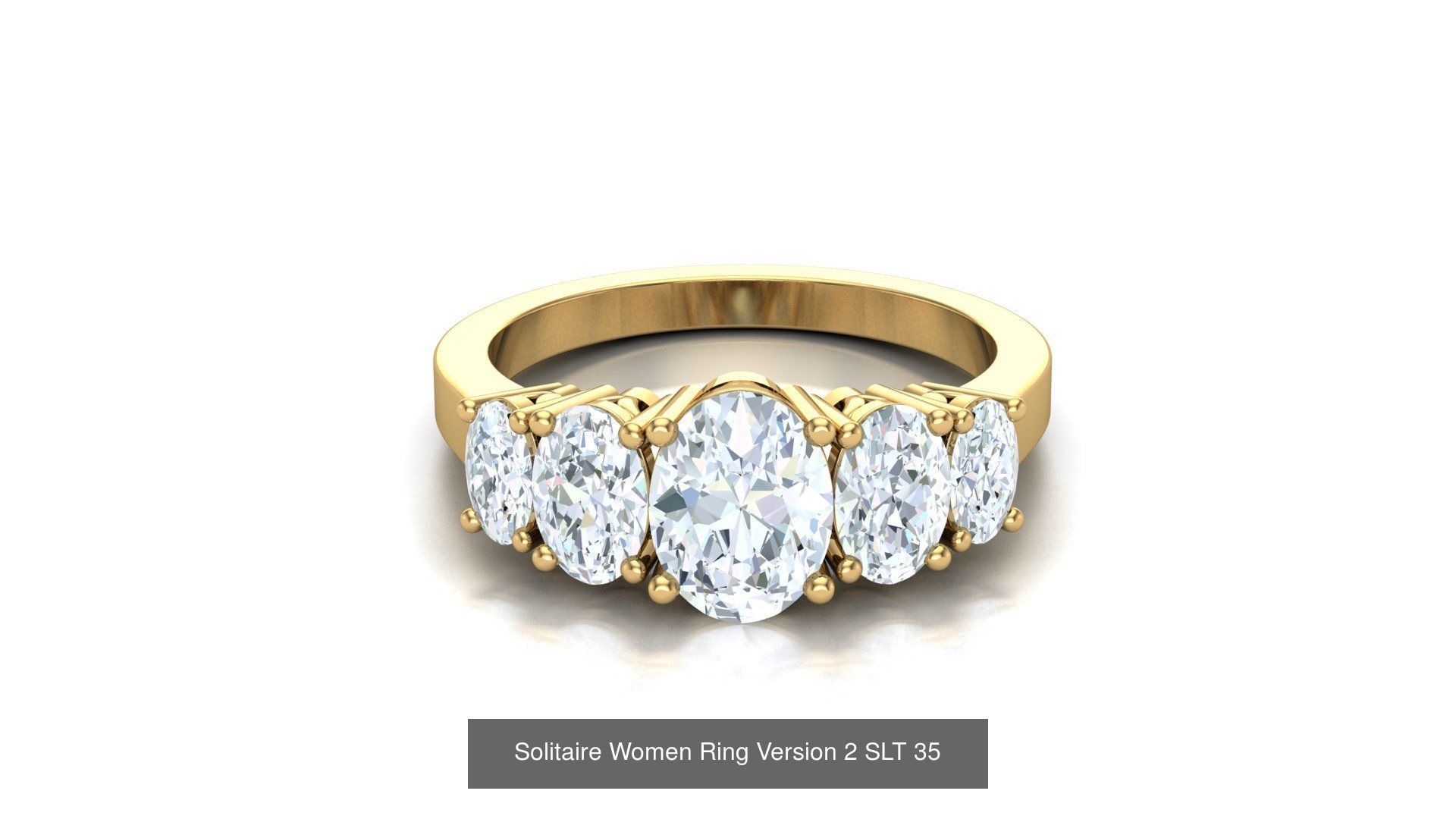 Bulk Sell 100 Solitaire Women Ring Version 2 3D Model Collection_83