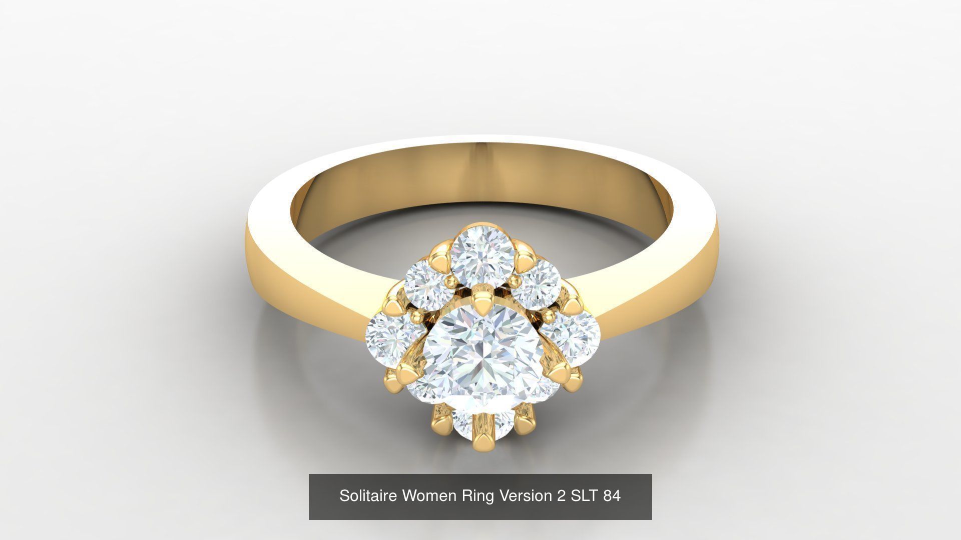 Bulk Sell 100 Solitaire Women Ring Version 2 3D Model Collection_29