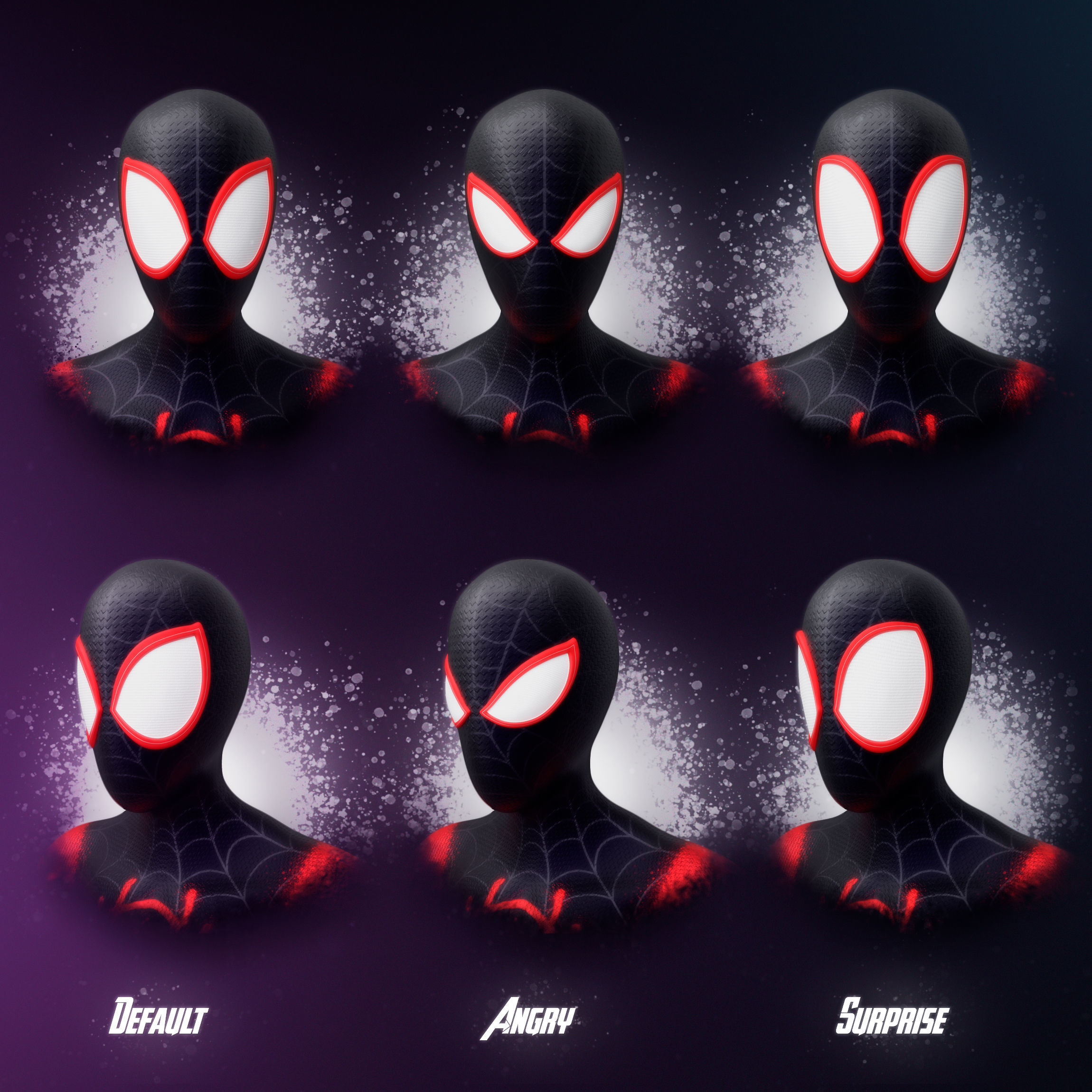 Miles Morales - Spider-Man Across the Spider-Verse Maya rig 3D model_10